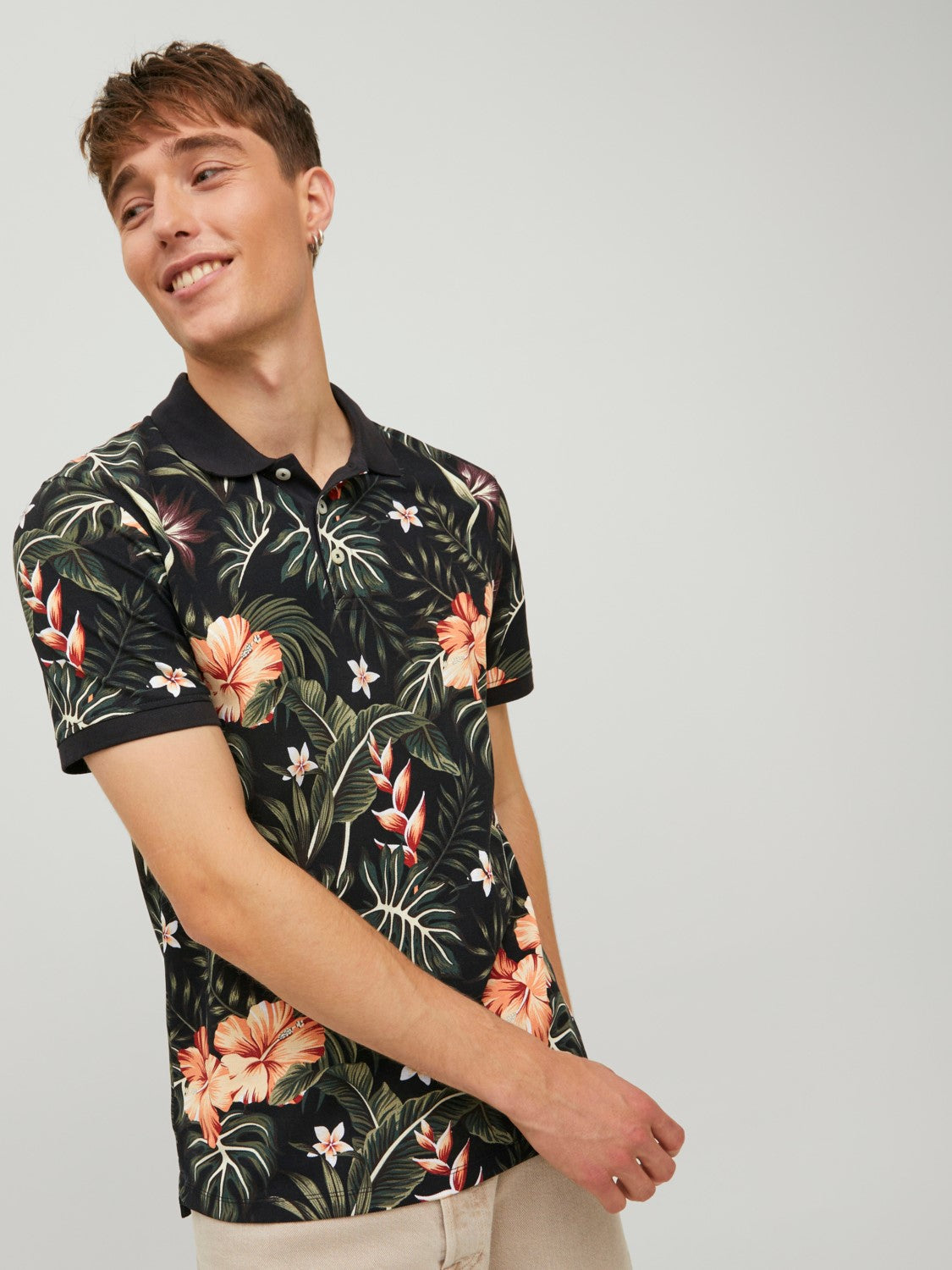 Mens hawaiian 2025 print polo shirts