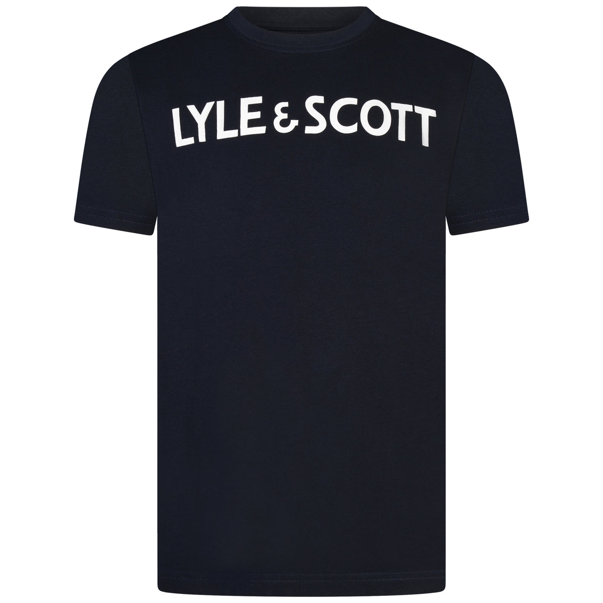 Lyle & Scott Boys 'Text Tee' Short Sleeved T-Shirt (Navy Blazer, 8-9 Years), 01, Lsc0896, Navy Blazer