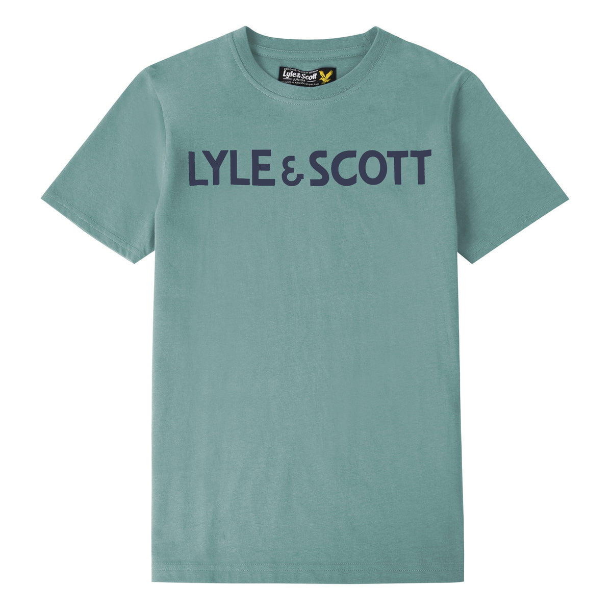 Lyle & Scott Boys 'Text Tee' Short Sleeved T-Shirt, 01, Lsc0896, Oil Blue