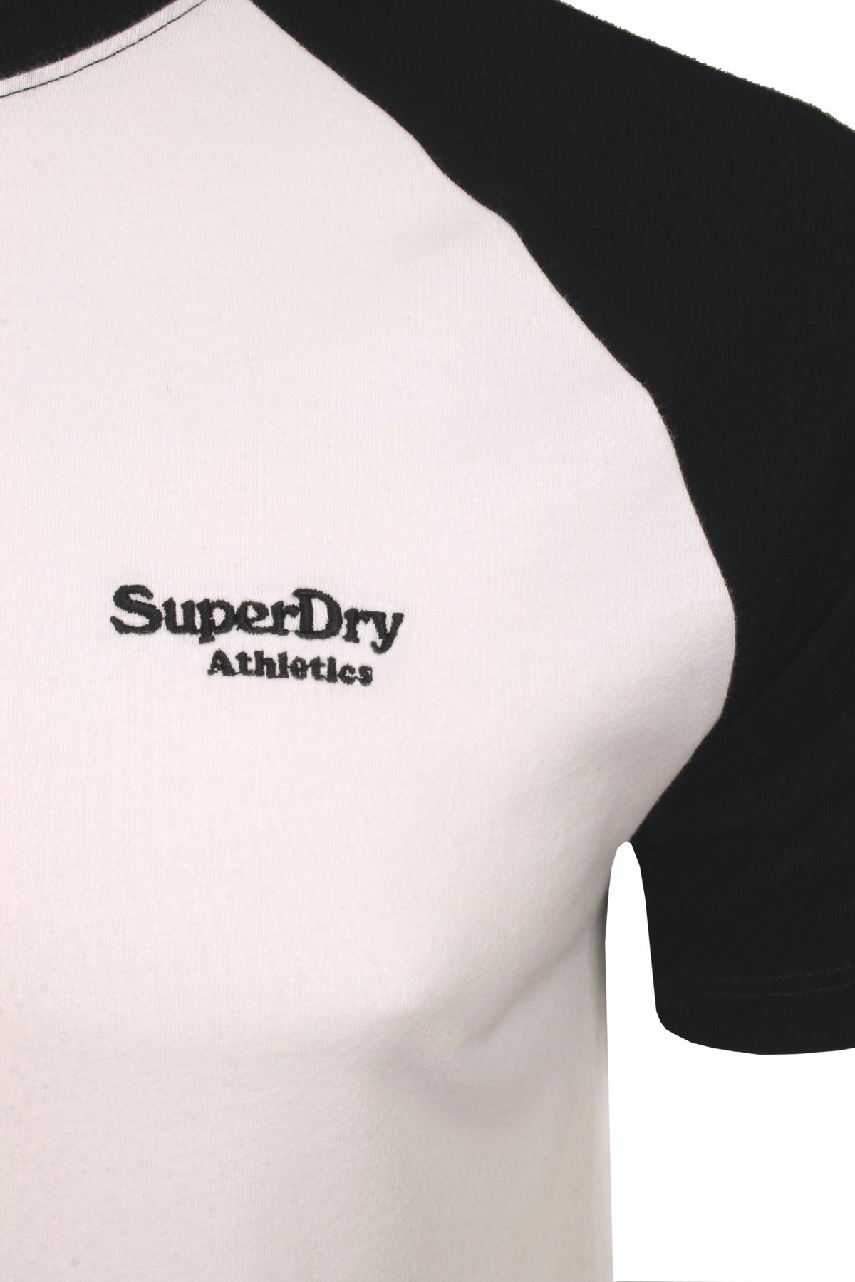 Superdry Mens Organic Cotton Essential Logo Baseball T-Shirt, 02, M1011838A, Optic/ Black