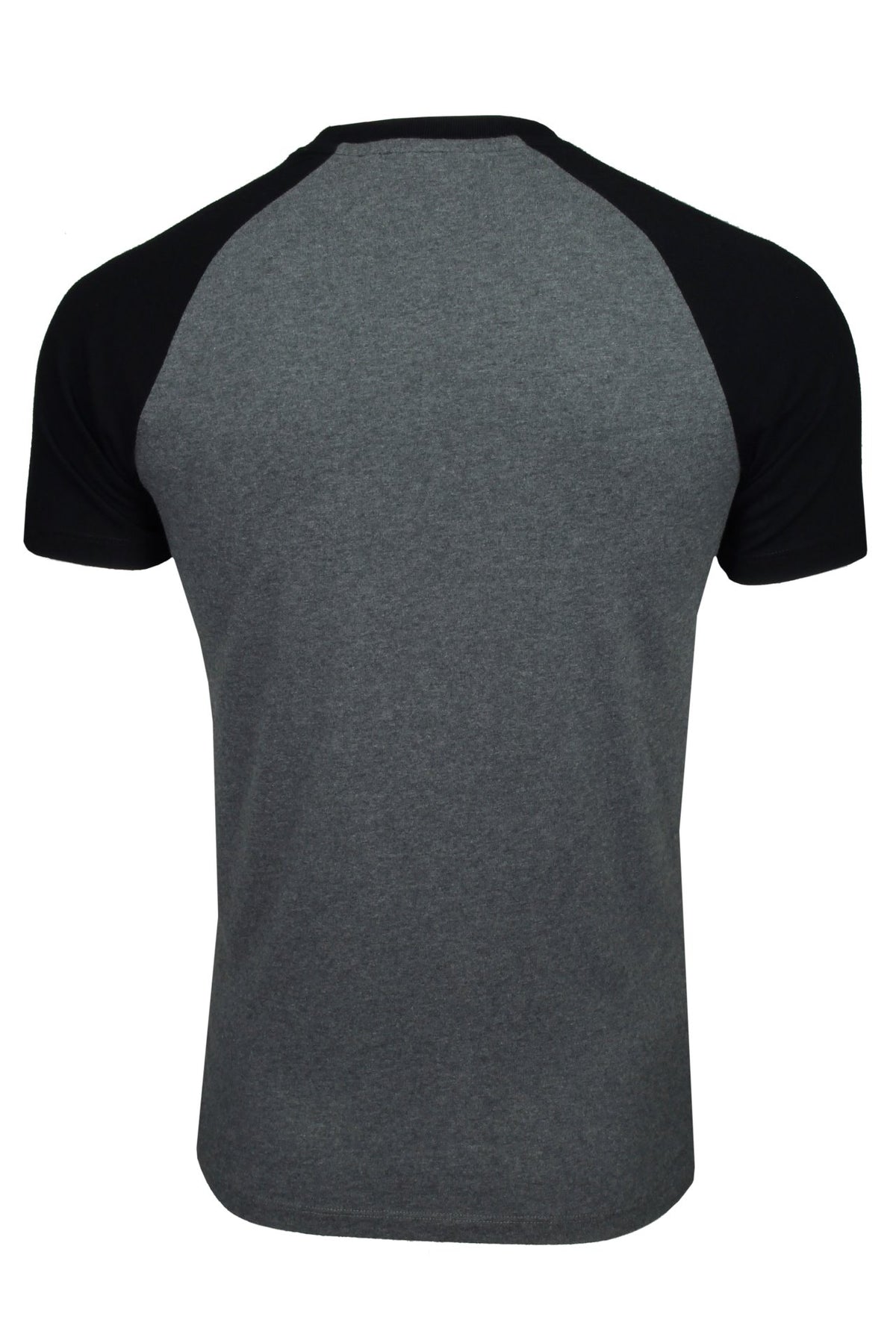 Superdry Mens Organic Cotton Essential Logo Baseball T-Shirt, 03, M1011838A, Rich Charcoal Marl/ Black