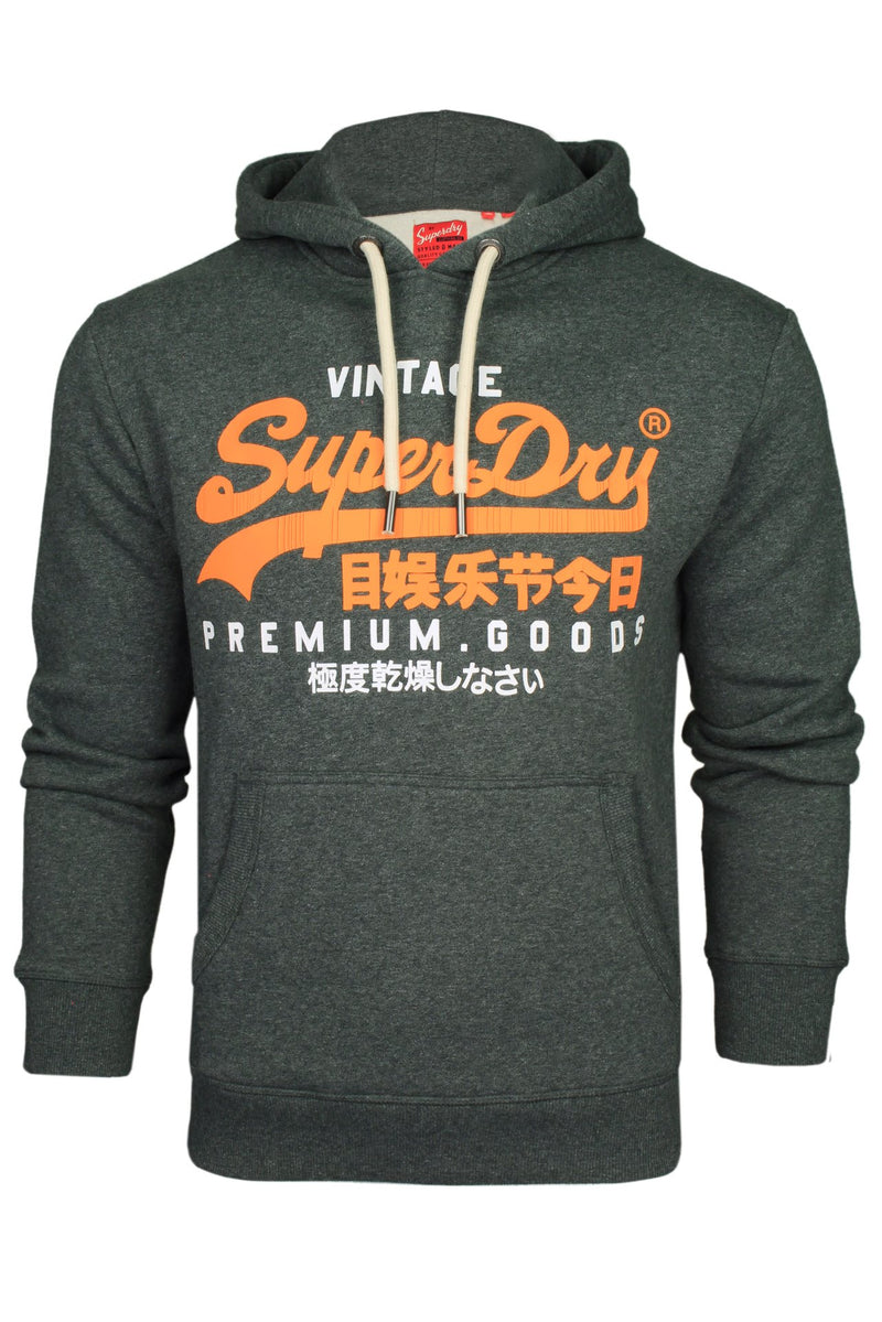 Superdry Mens Vintage Logo  'Duo' Hoodie Sweater, 01, M2013655A, Asphalt Grey Grit