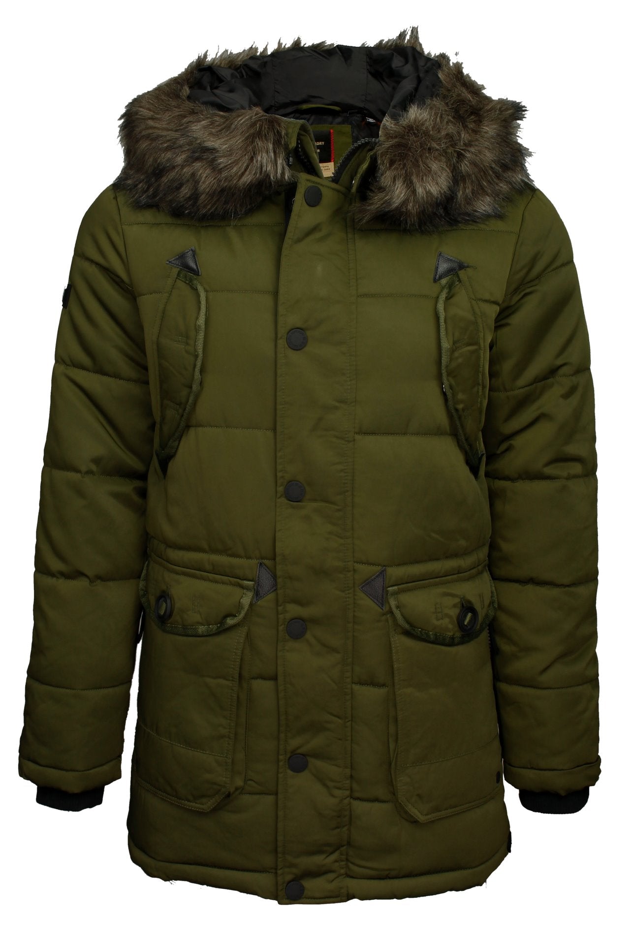 Superdry mens chinook deals jacket dark khaki