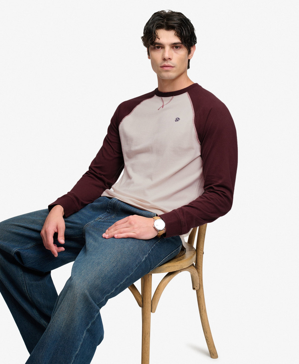 Superdry Mens 'Vintage Athletic Baseball Top' Long Sleeve T-Shirt