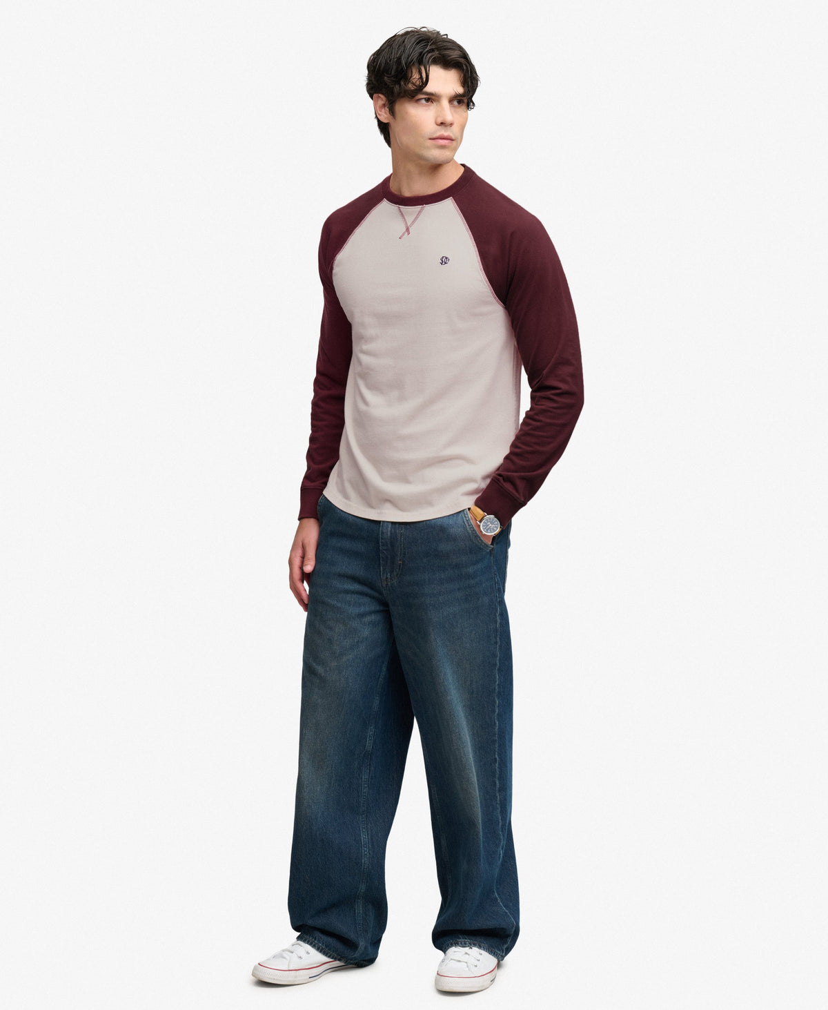 Superdry Mens 'Vintage Athletic Baseball Top' Long Sleeve T-Shirt