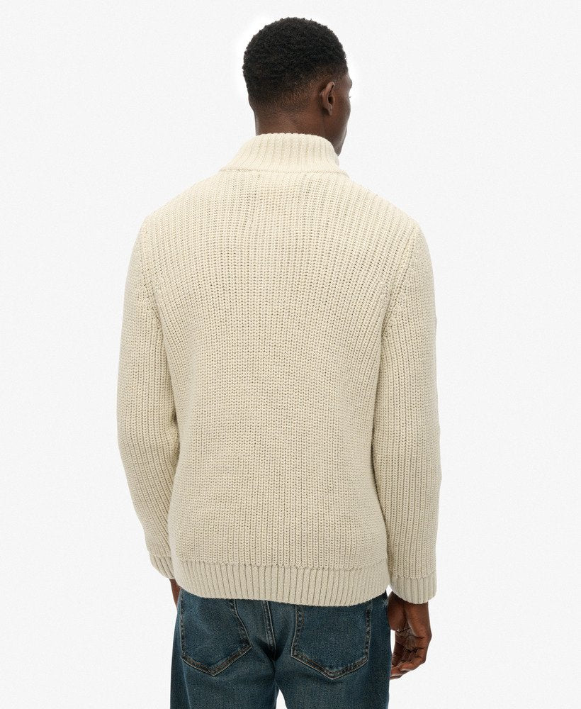 Superdry Mens Vintage 'Jacob' Cable Knit Half Zip Jumper