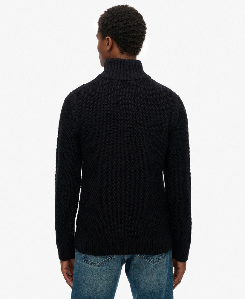 Superdry Mens Vintage 'Jacob' Cable Knit Half Zip Jumper