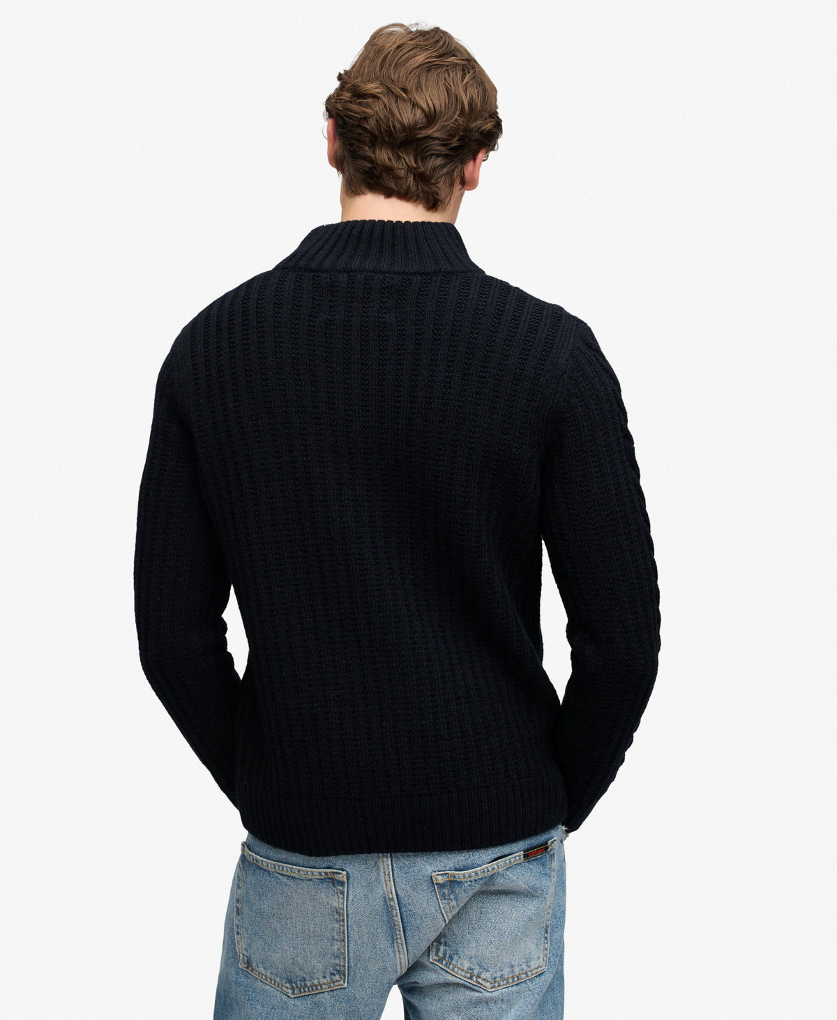 Superdry Mens Vintage 'Jacob' Cable Knit Half Zip Jumper