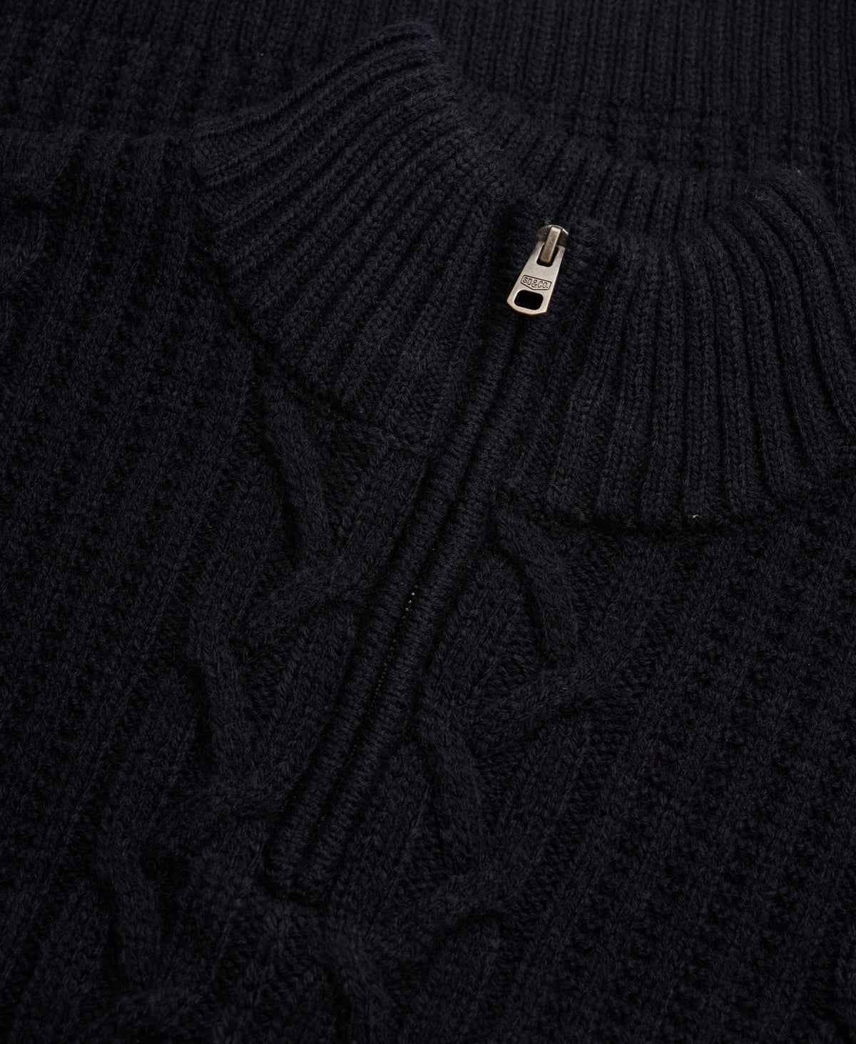 Superdry Mens Vintage 'Jacob' Cable Knit Half Zip Jumper