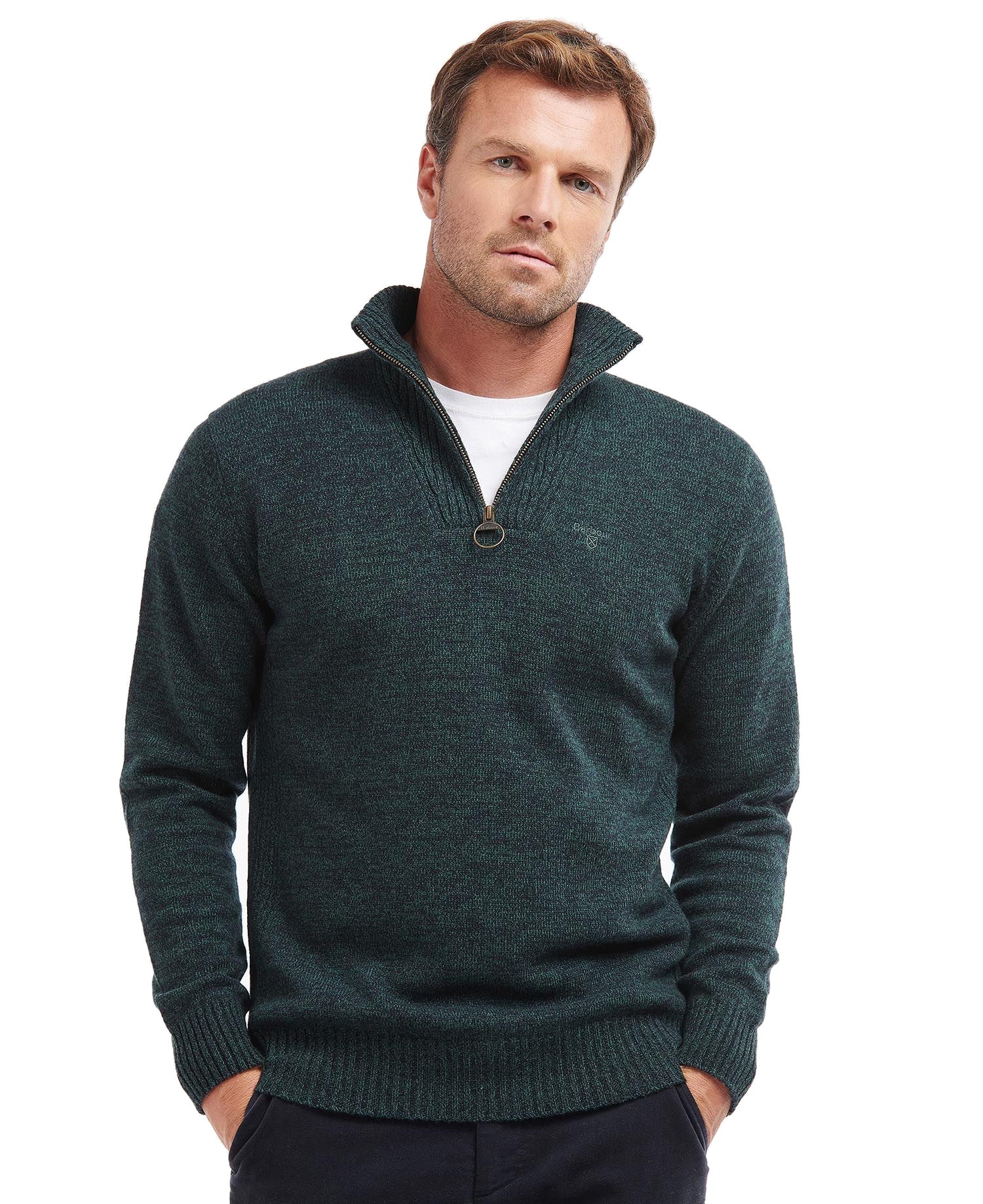 Mens lambswool discount half zip jumper