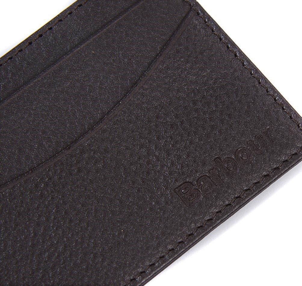 Barbour Men's Amble Leather Credit Card Holder Wallet (Dark Brown), 03, Mlg0006, Dk Brown