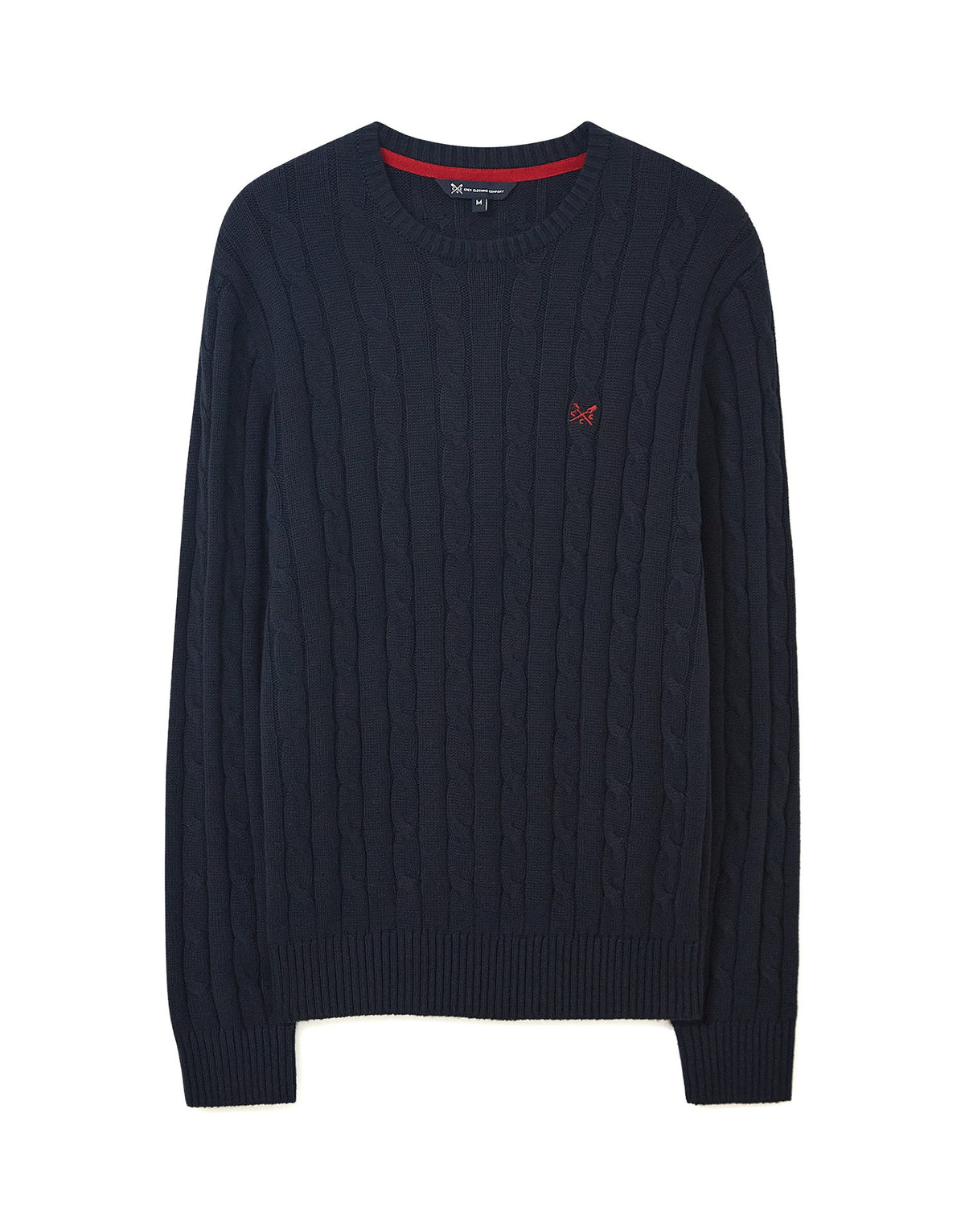 Crew Clothing Mens Cable Crew Jumper, 04, Mpc025, Navy