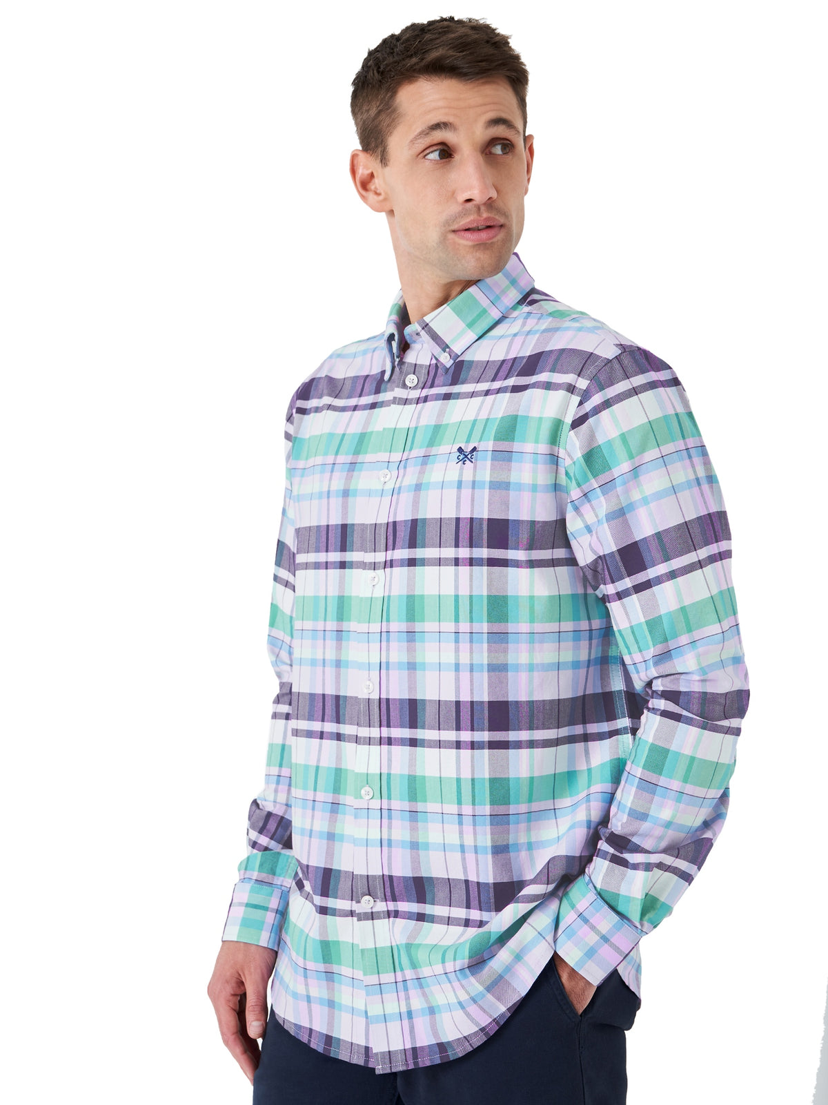 Crew Clothing Mens Pinpoint Oxford Multi Check Shirt – Eon Clothing