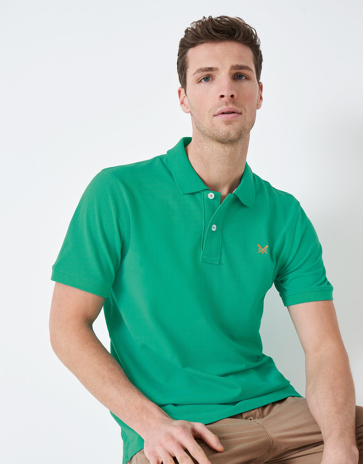 Crew Clothing Mens Pique Polo Shirt 'Classic Pique Polo' - Short Sleeved, 02, Mke002, Arcadia Green