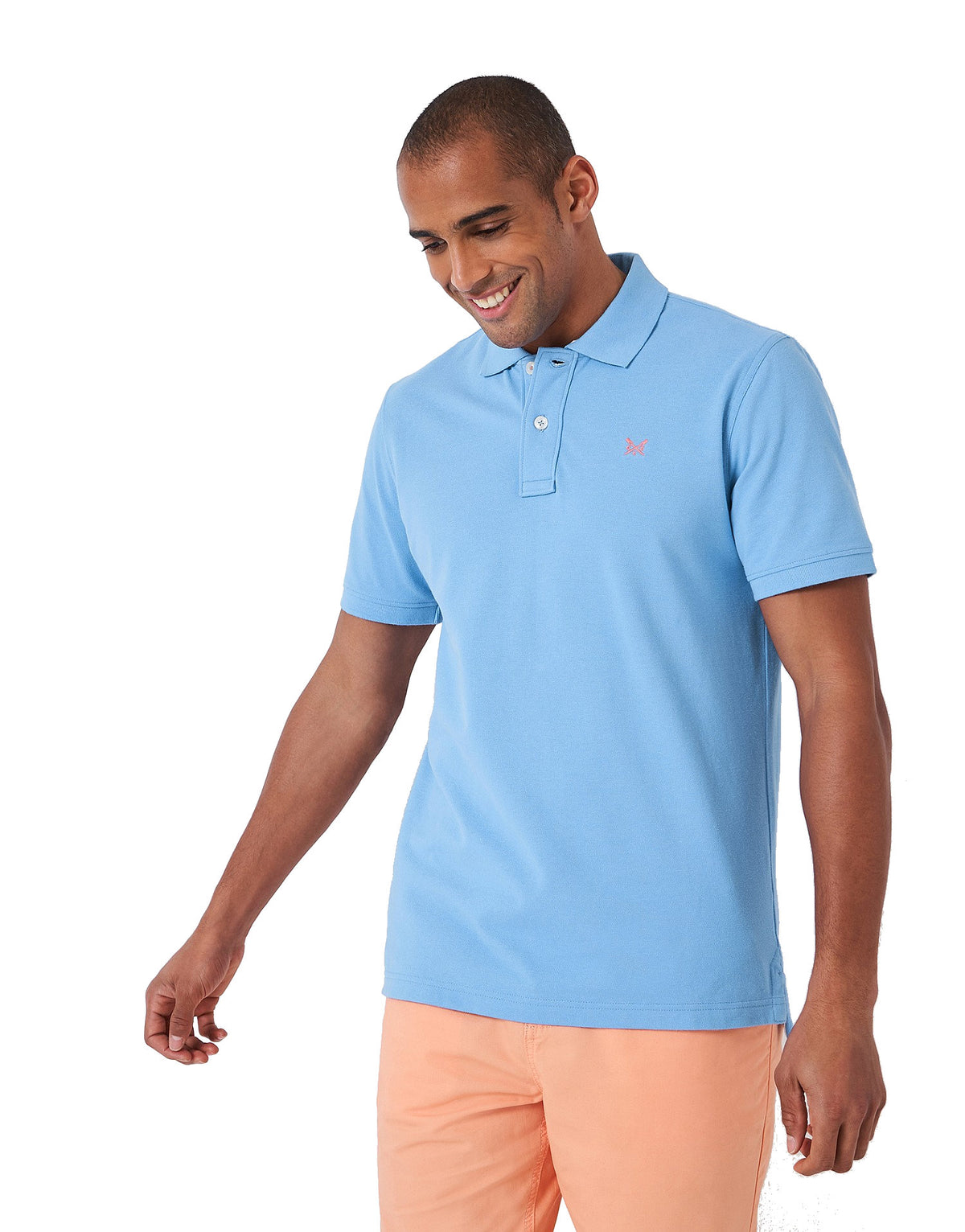 Crew Clothing Mens Pique Polo Shirt 'Classic Pique Polo' - Short Sleeved, 01, Mke002, Cornflower Blue