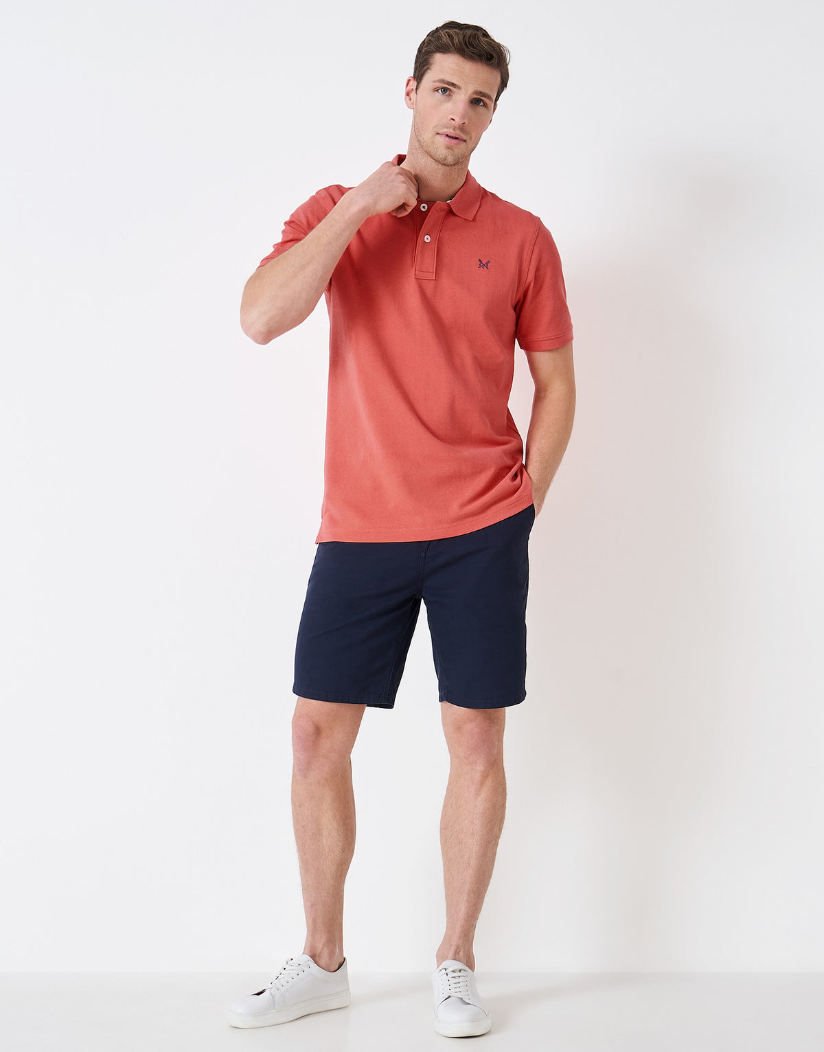 Crew Clothing Mens Pique Polo Shirt 'Classic Pique Polo' - Short Sleeved, 02, Mke002, Spiced Coral