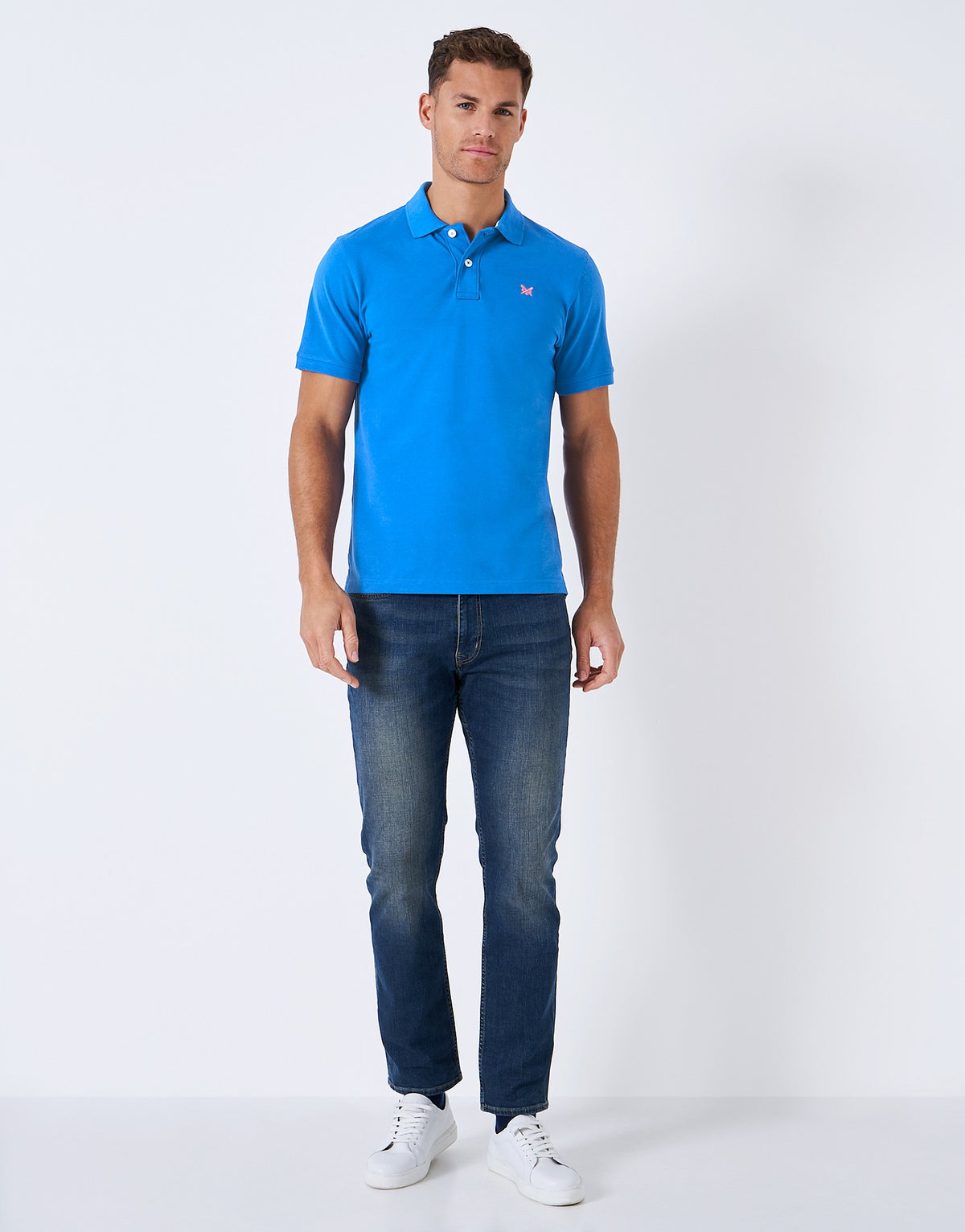 Crew Clothing Mens Pique Polo Shirt 'Classic Pique Polo' - Short Sleeved, 02, Mke002, Victoria Blue