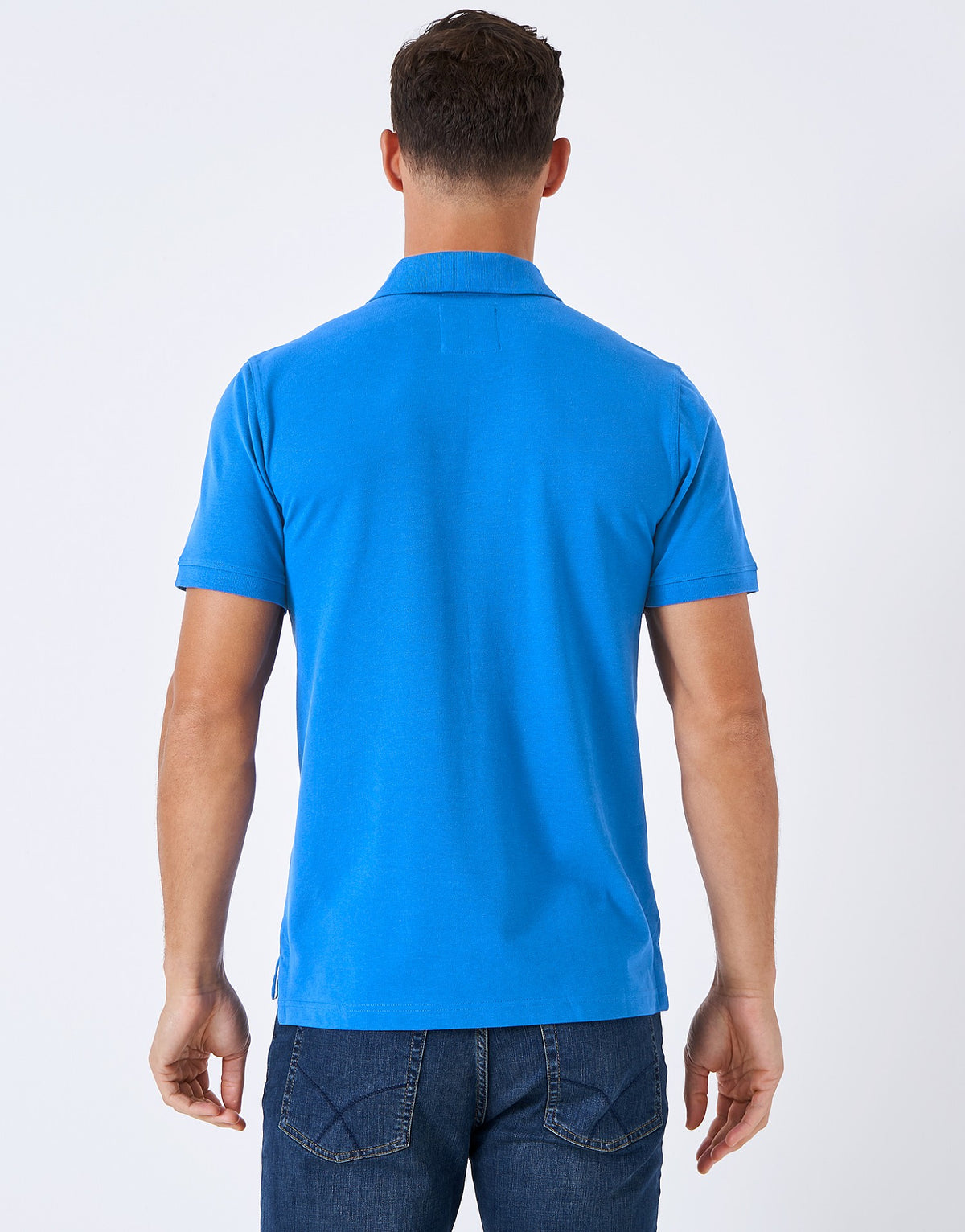 Crew Clothing Mens Pique Polo Shirt 'Classic Pique Polo' - Short Sleeved, 03, Mke002, Victoria Blue