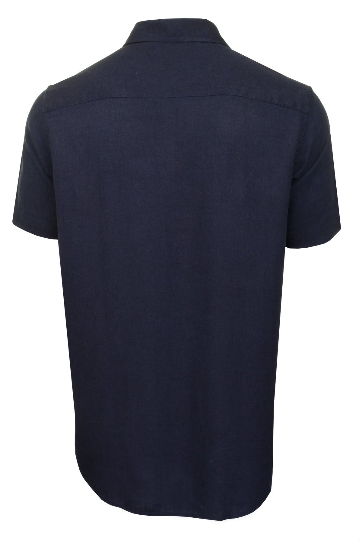 Brave Soul Mens Linen Shirt 'ESK' - Short Sleeved, 03, Msh-508Esk, Rich Navy