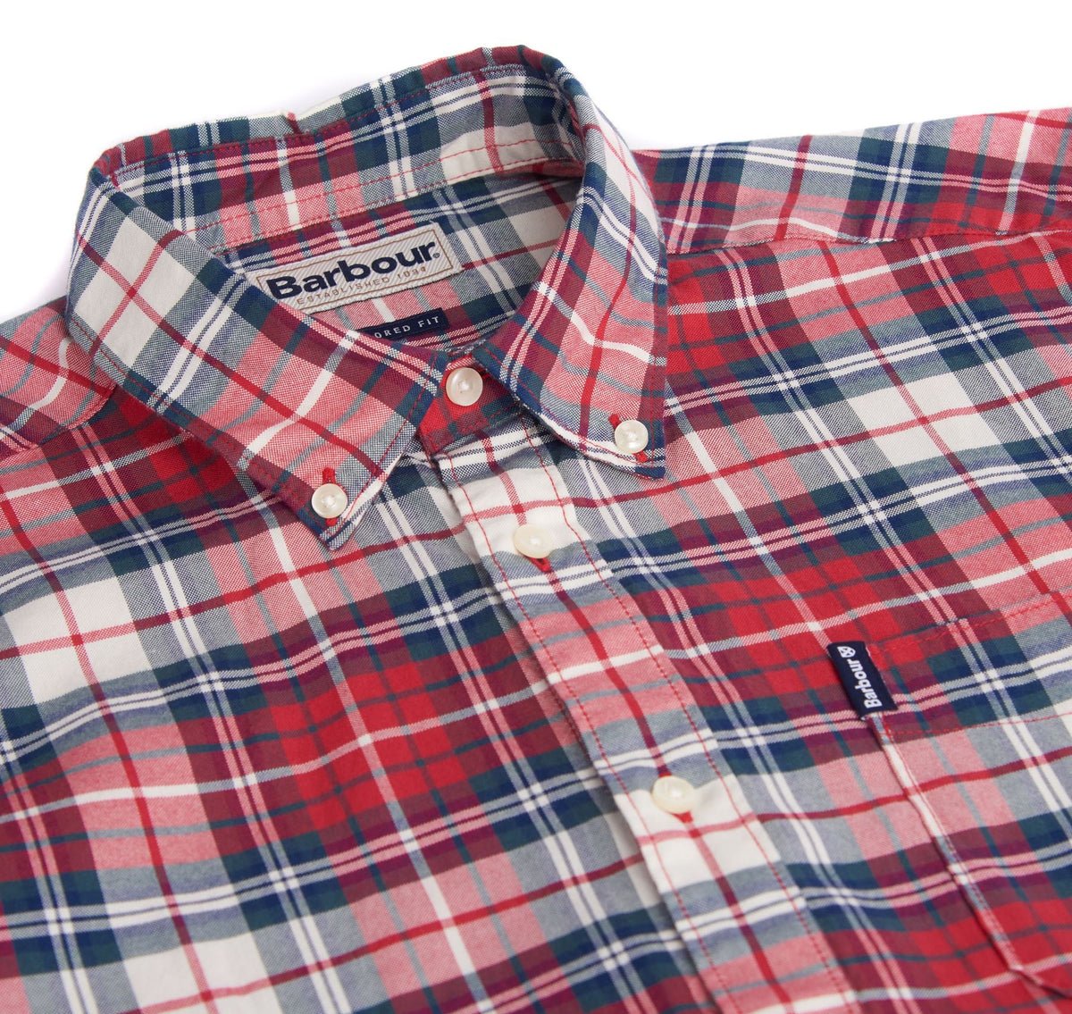 Barbour Men's 'Highland Check 10' Shirt - Long Sleeved, 03, Msh4548, Red