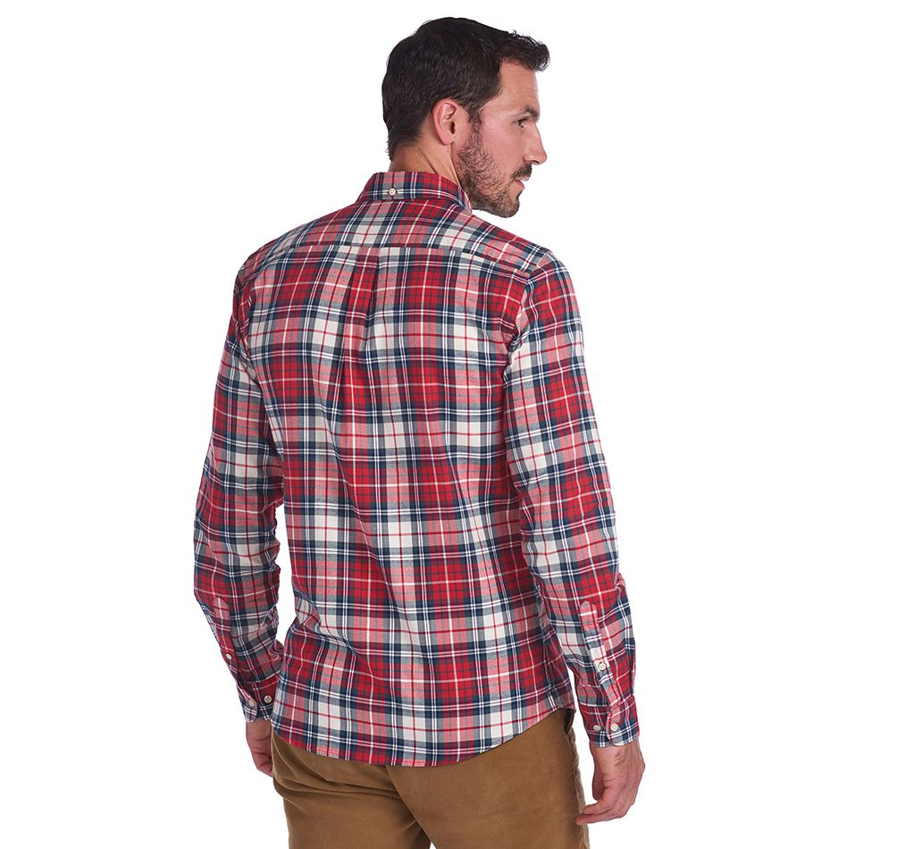 Barbour Men's 'Highland Check 10' Shirt - Long Sleeved, 04, Msh4548, Red