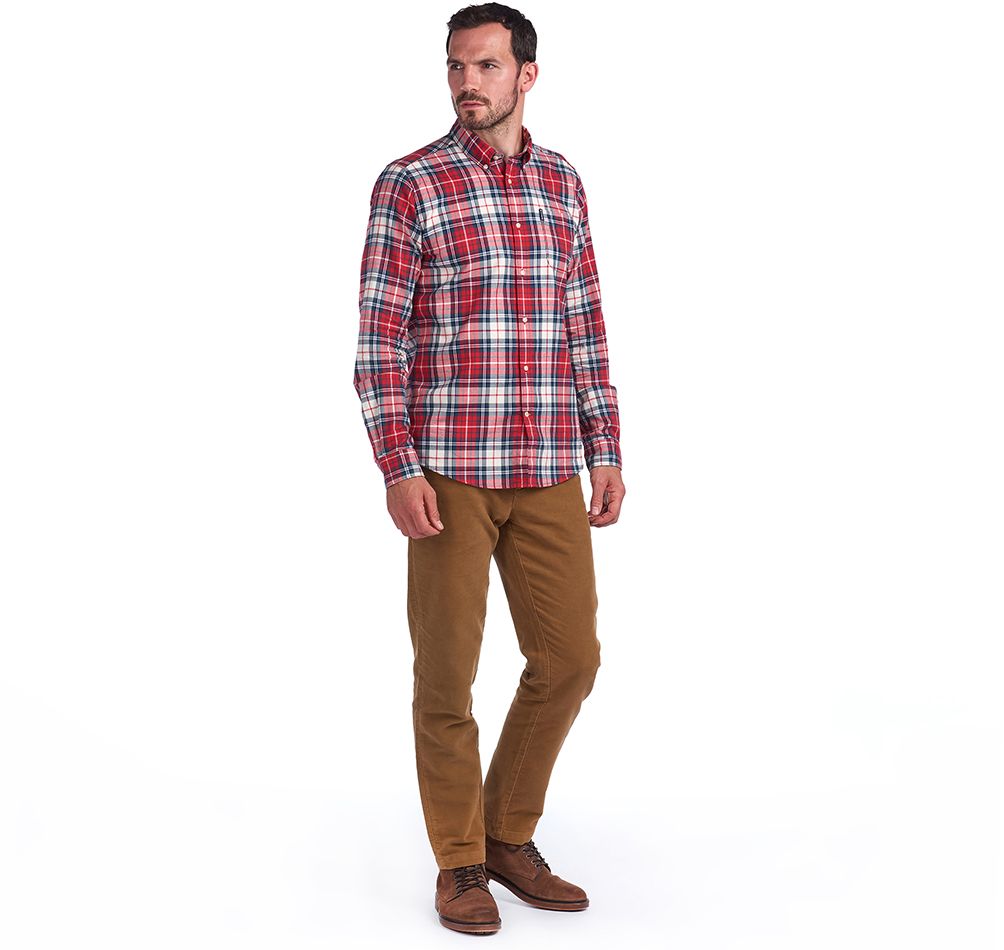 Barbour Men's 'Highland Check 10' Shirt - Long Sleeved, 02, Msh4548, Red