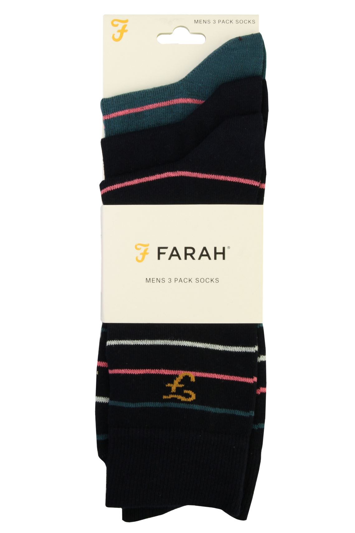 Mens Socks by Farah (3-Pack, UK 6-11) (Yale/Bottle Green), 02, Frh-Socks, Yale/Bottle Green