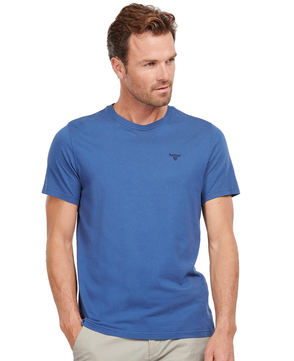 Barbour Men's Sports T-Shirt - Short Sleeved, 01, Mts0331, Loch Blue