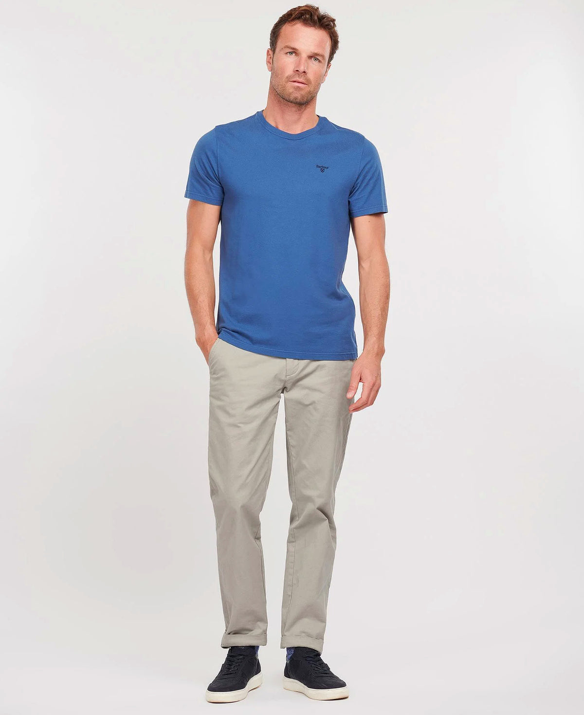 Barbour Men's Sports T-Shirt - Short Sleeved, 02, Mts0331, Loch Blue