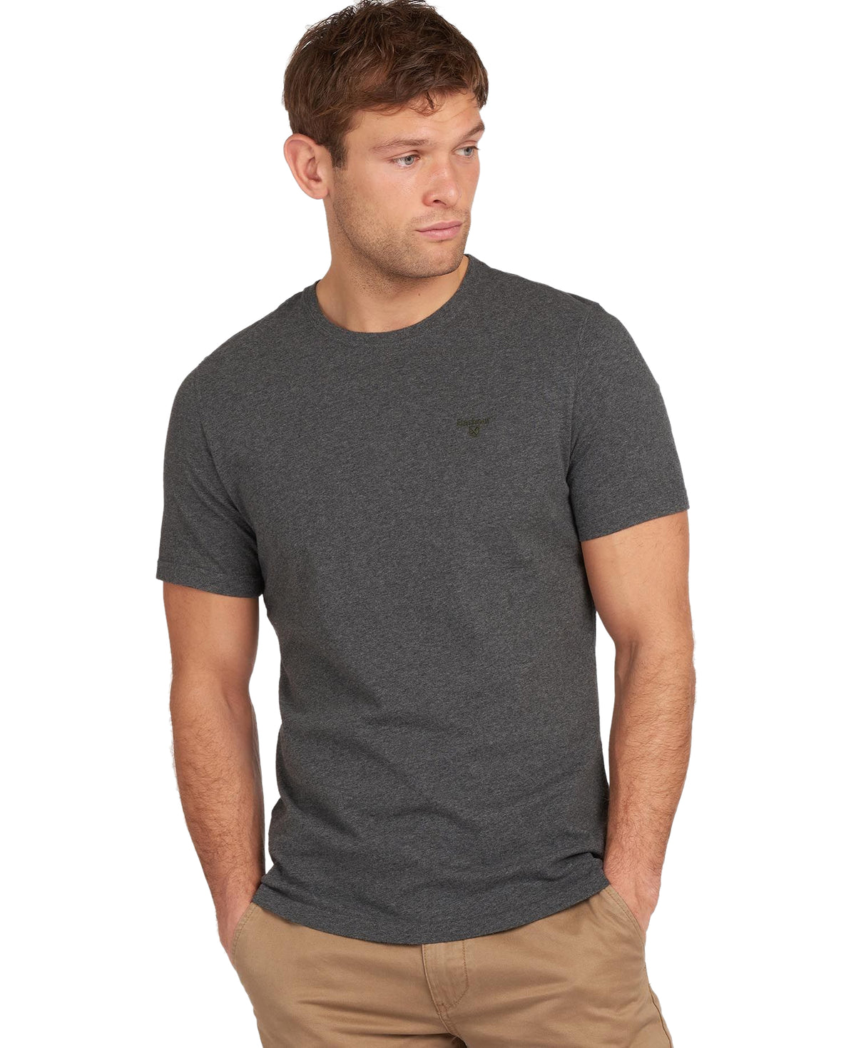 Barbour Men's Sports T-Shirt - Short Sleeved, 01, Mts0331, Slate Marl