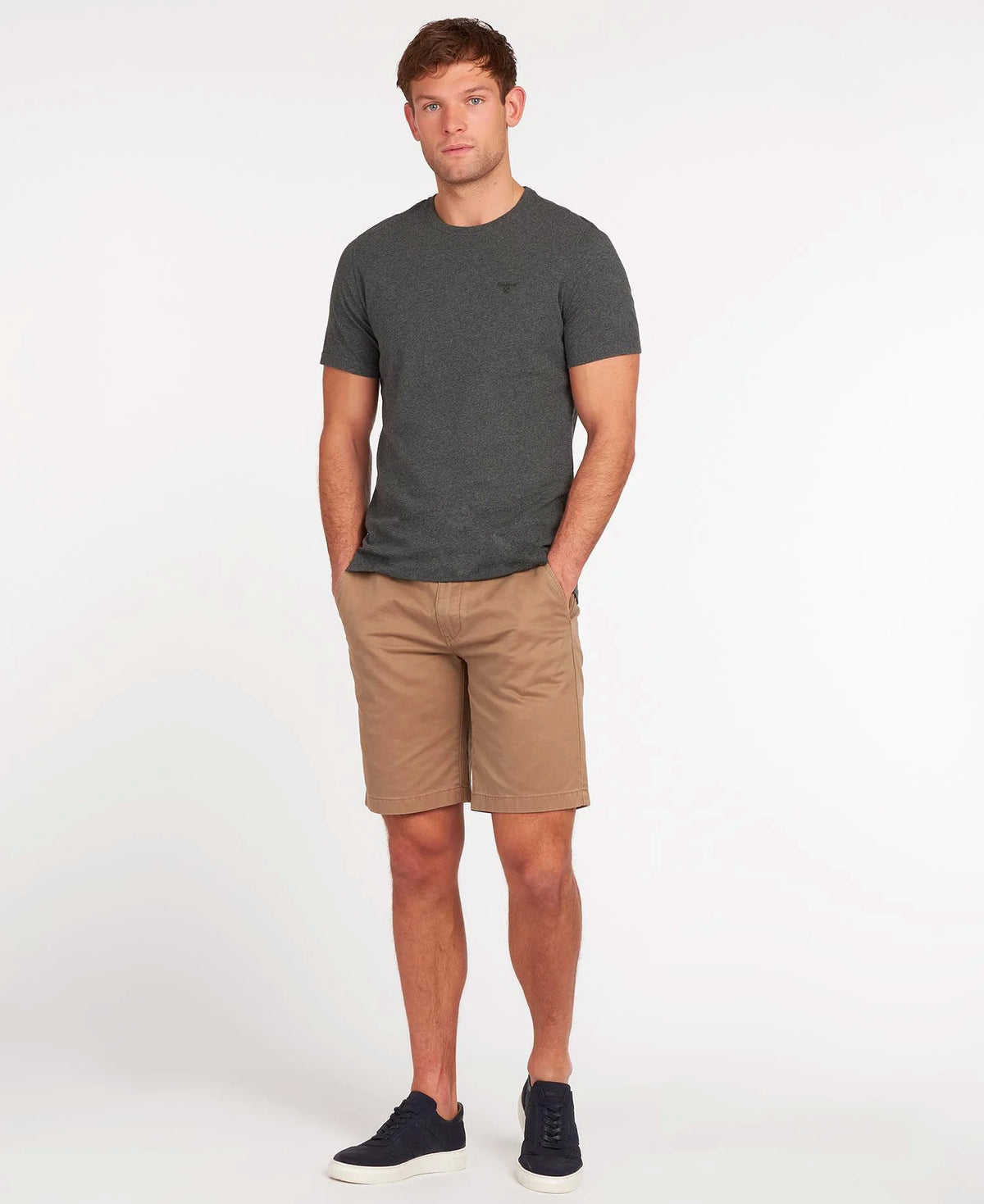 Barbour Men's Sports T-Shirt - Short Sleeved, 02, Mts0331, Slate Marl