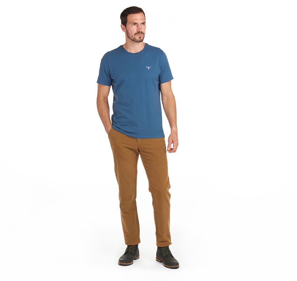 Barbour Men's Sports T-Shirt - Short Sleeved, 02, Mts0331, Dk Denim