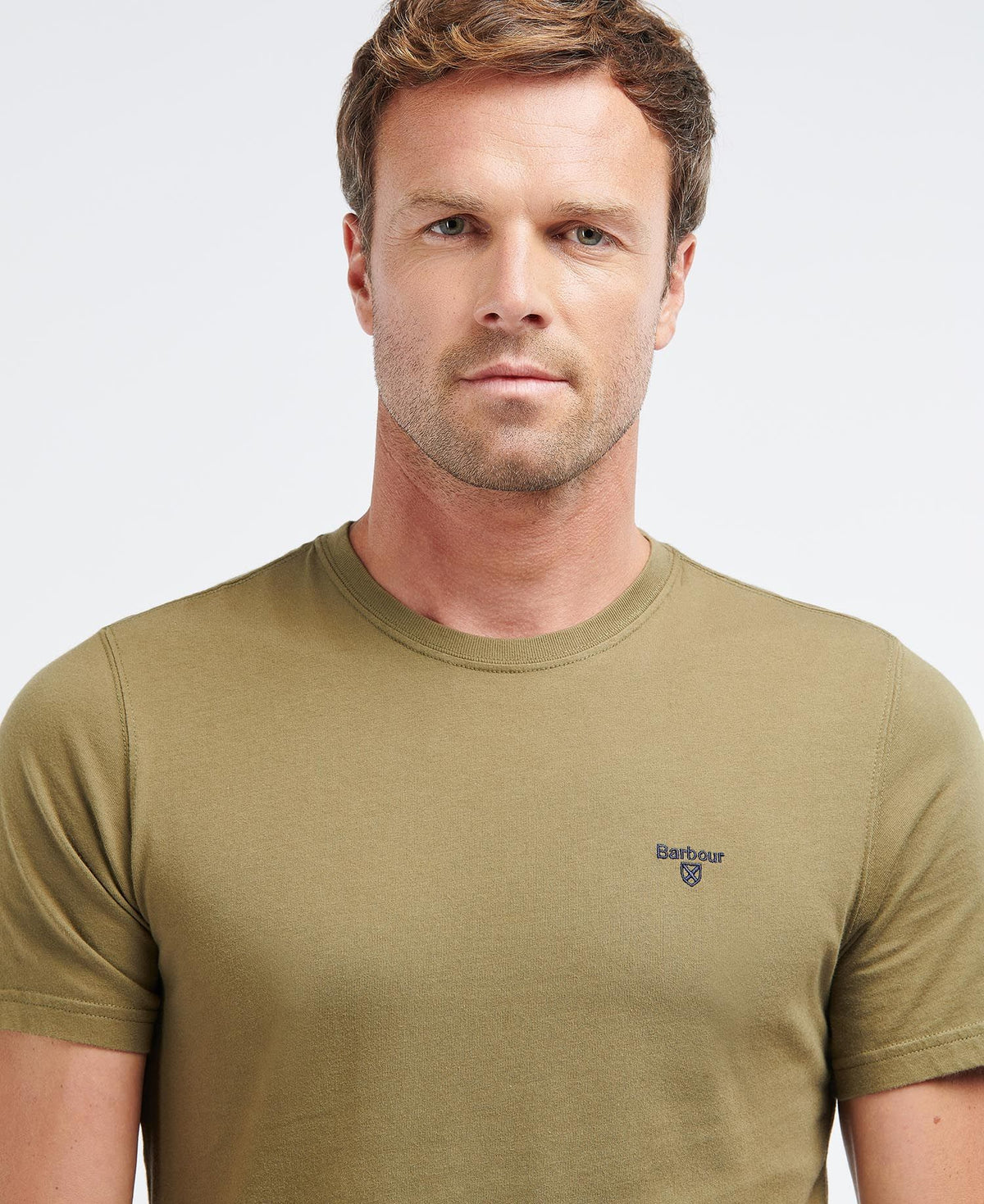Barbour Men's Sports T-Shirt - Short Sleeved, 02, Mts0331, Mid Olive