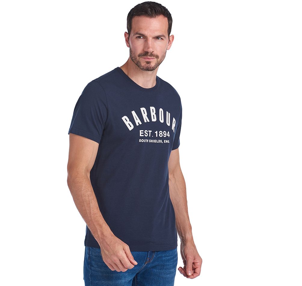 Barbour Men's Ridge Logo T-Shirt - Short Sleeved, 01, Mts0748