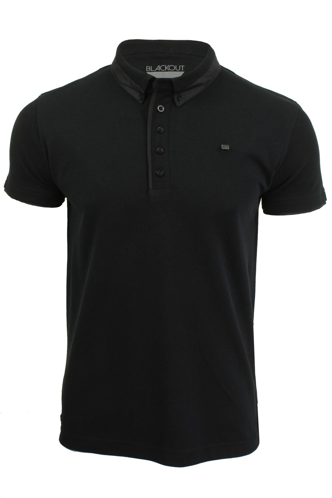 Mens Short Sleeved Polo Shirt from the Blackout Collection by Voi Jeans, 01, Dubb, Mullen - Black