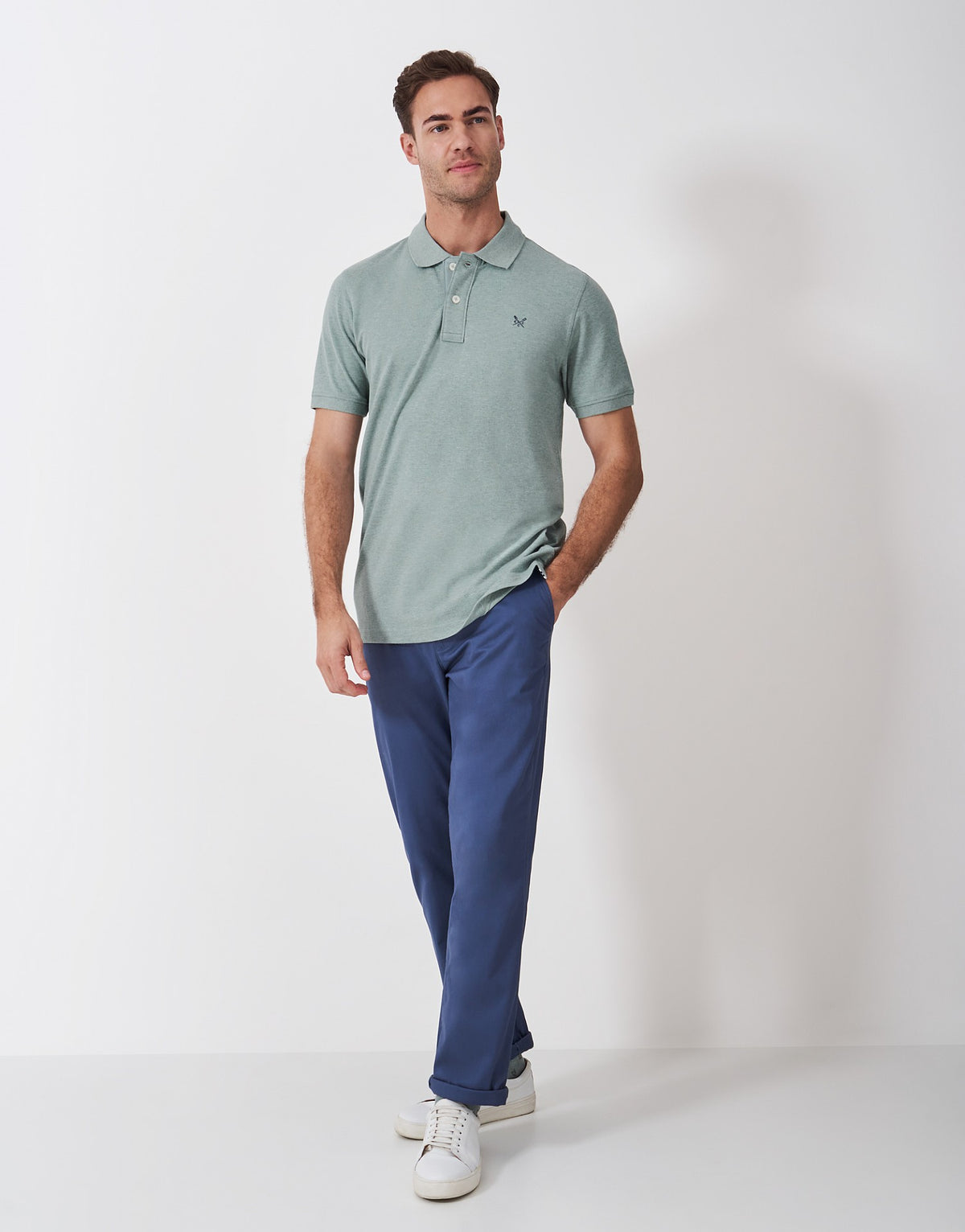 Felpa Uomo Crew Clothing A Righe Piqué: Manica Lunga, Mezza Zip, Antracite/Ecru - Foto 3