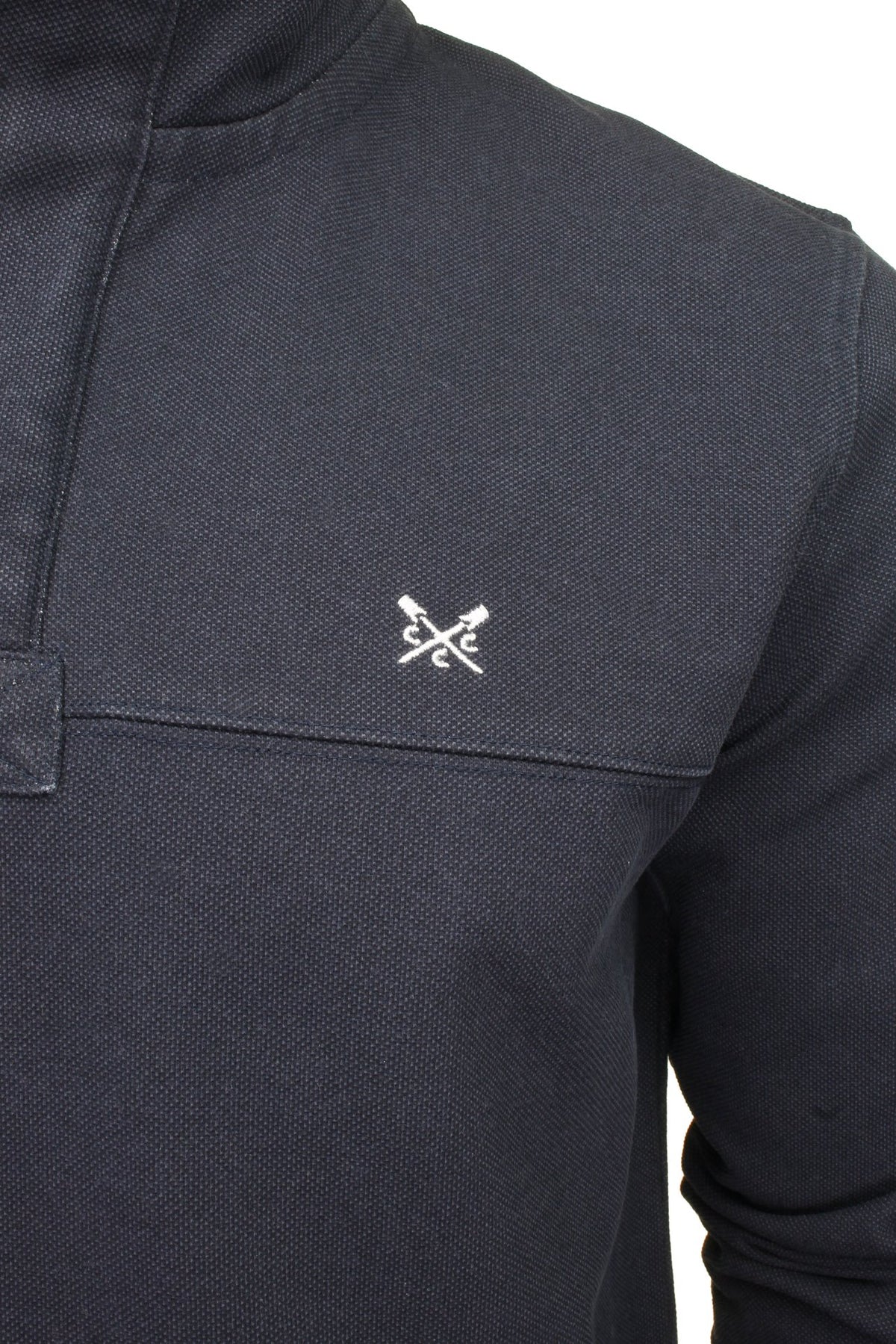 Crew Clothing Mens Padstow Pique 1/4 Zip Sweatshirt, 02, Mzd001, Navy