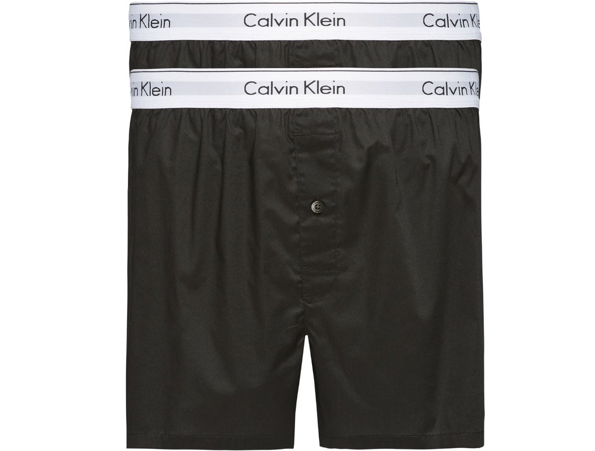 Calvin Klein Mens Traditional Boxer Shorts (2-Pack), 01, Nb1396A, Black