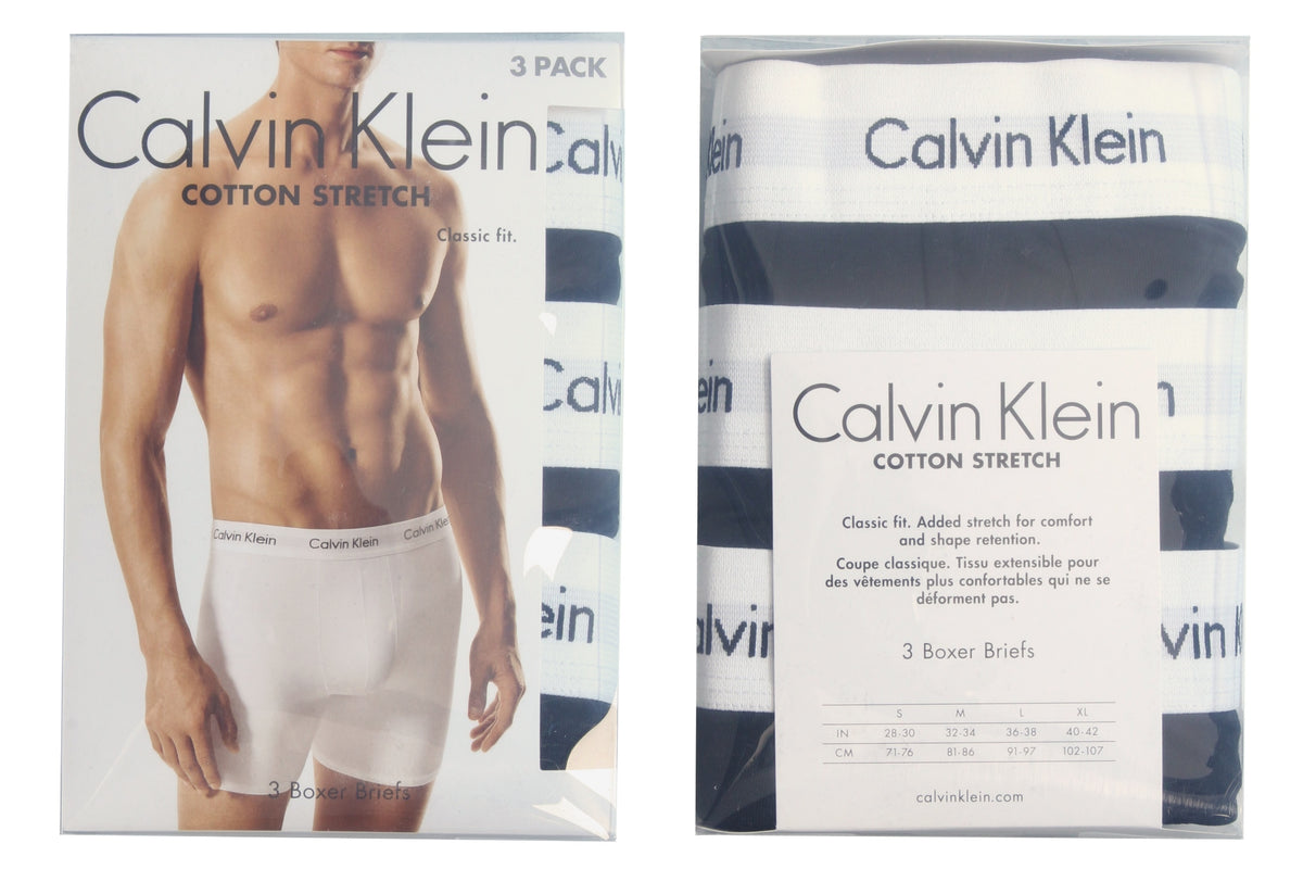 Calvin Klein Mens Boxer Briefs - Classic Fit (3-Pack), 05, Nb1770A, Black/ White