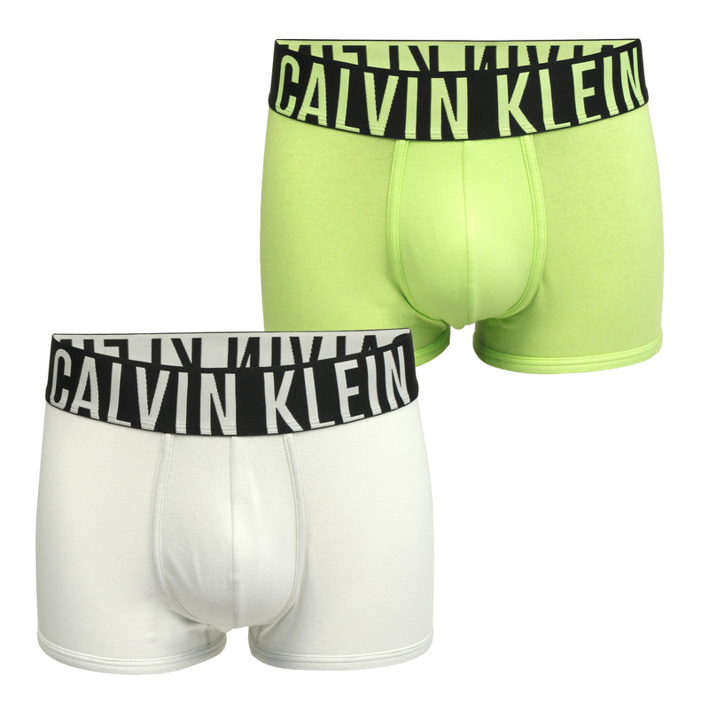 Calvin Klein Men's 'Intense Power' Boxer Trunks (2-Pack), 01, Nb2602A, Tropic Lime, Galaxy Grey