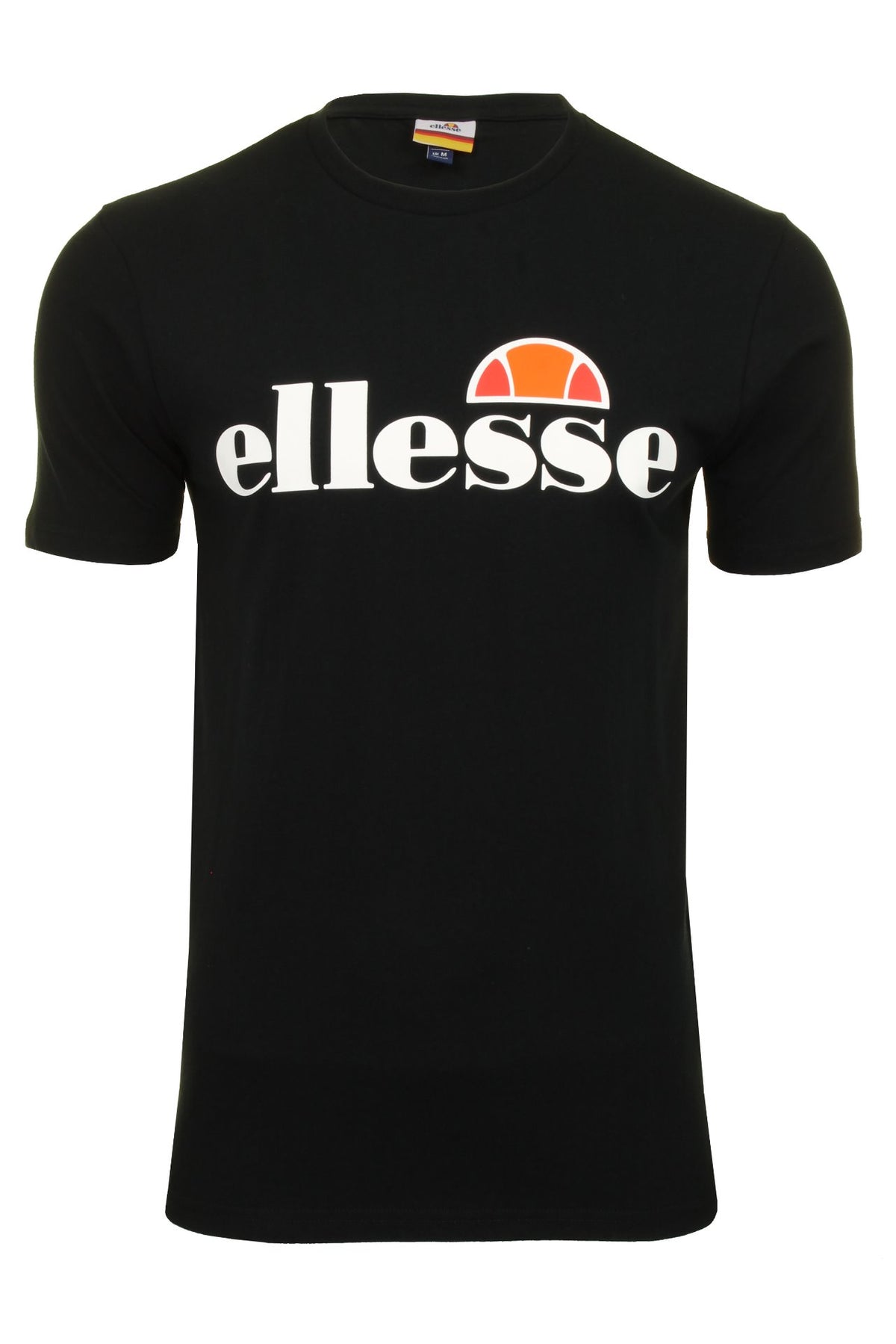 Ellesse Mens Logo Front Crew Neck T-Shirt 'PRADO' - Short Sleeved, 01, Shc07405, Black