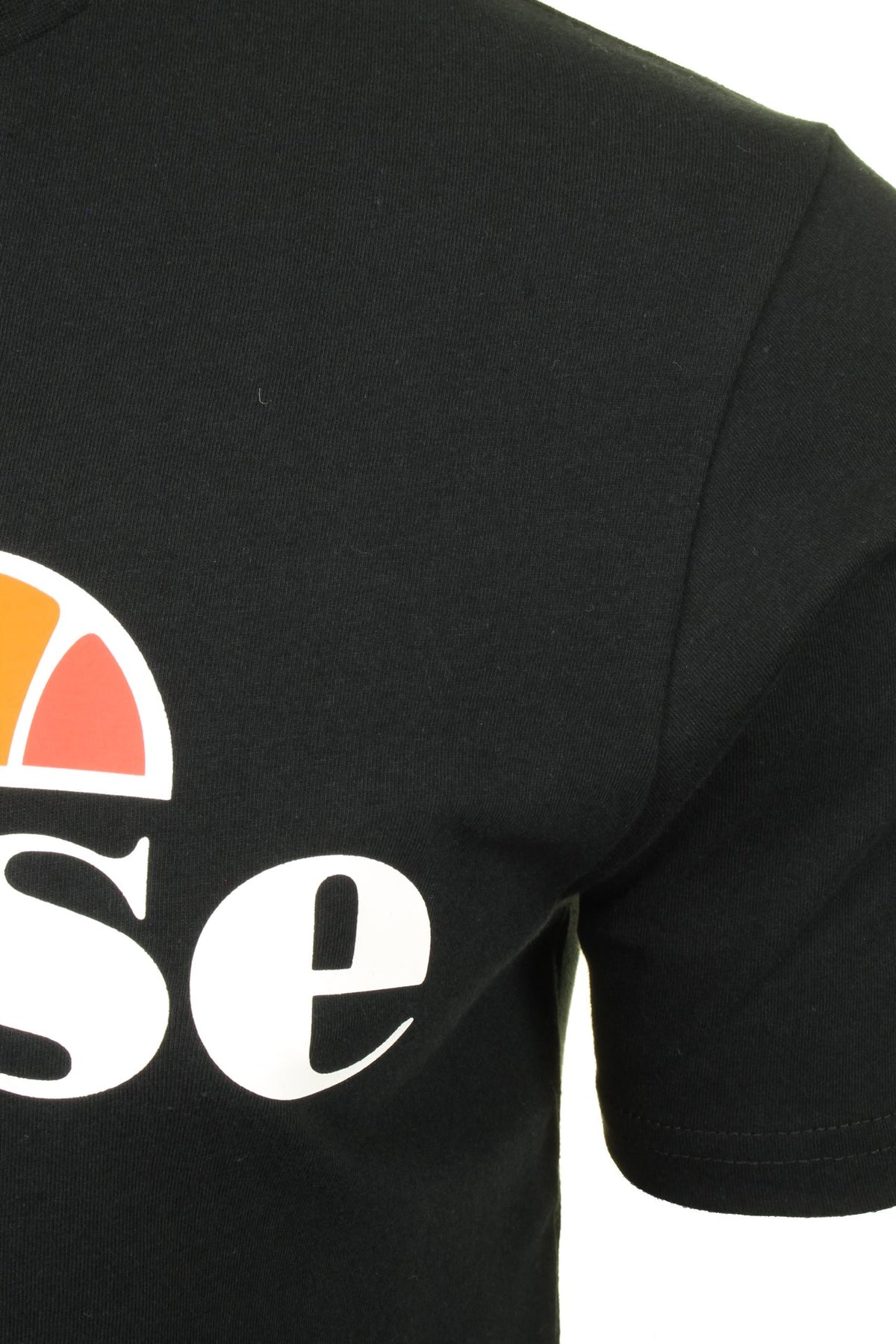 Ellesse Mens Logo Front Crew Neck T-Shirt 'PRADO' - Short Sleeved, 02, Shc07405, Black