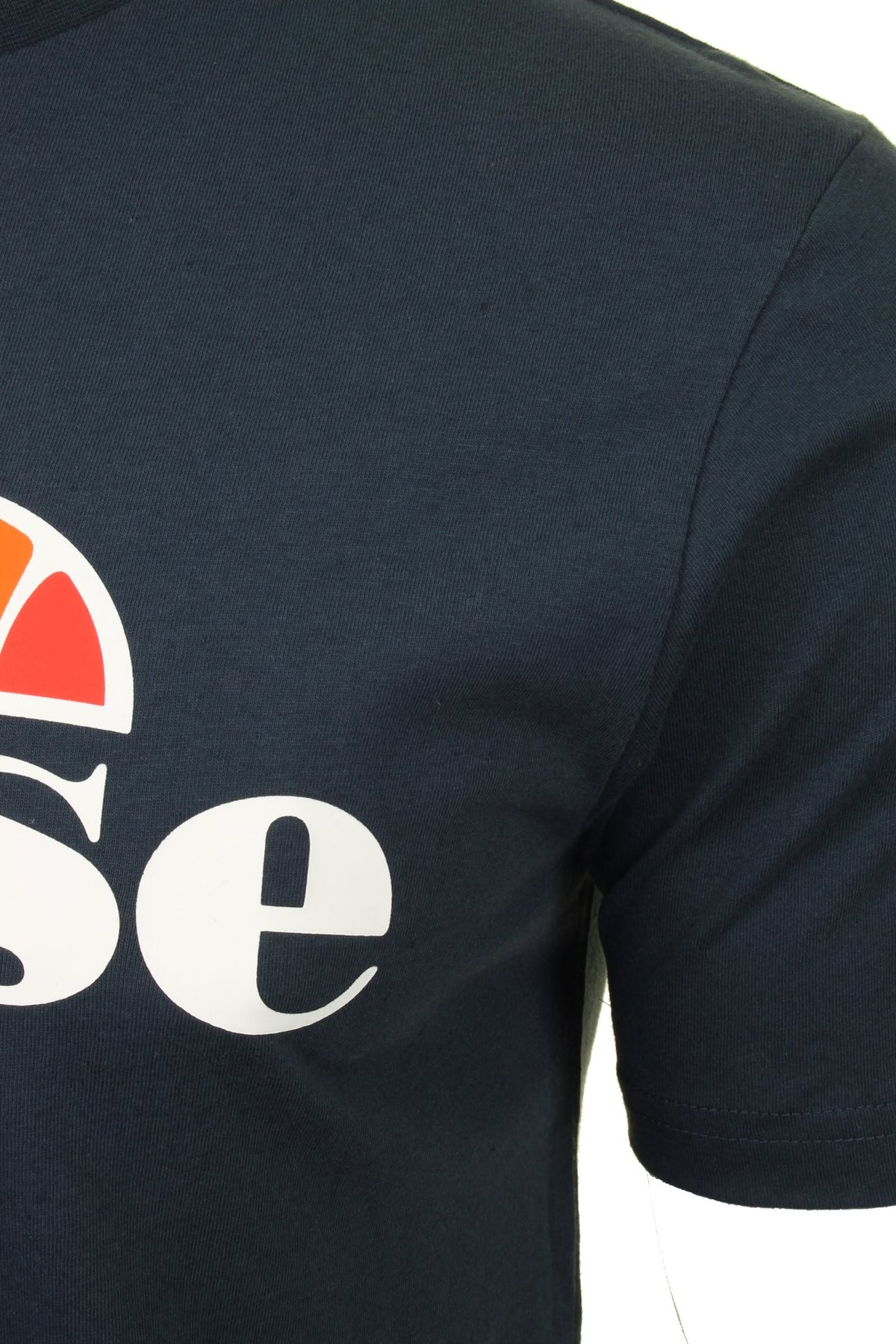 Ellesse Mens Logo Front Crew Neck T-Shirt 'PRADO' - Short Sleeved, 02, Shc07405, Navy