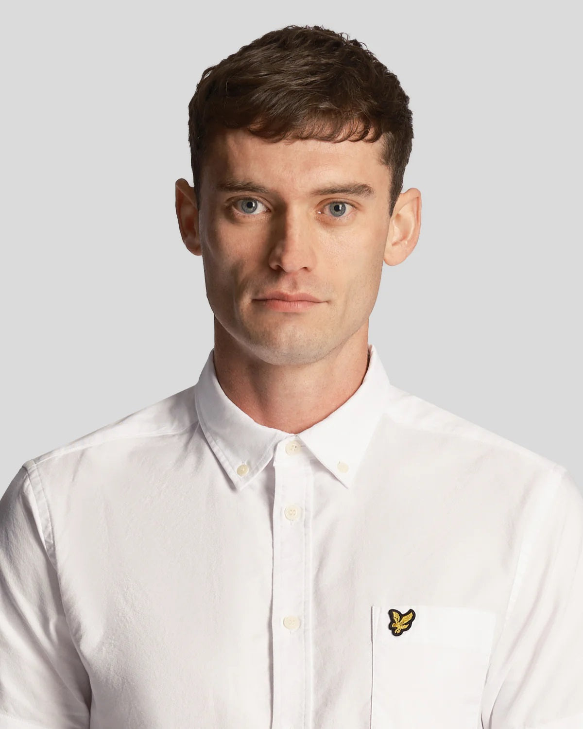 Lyle & Scott Mens Oxford Shirt Short Sleeve, 04, Sw2004V, White