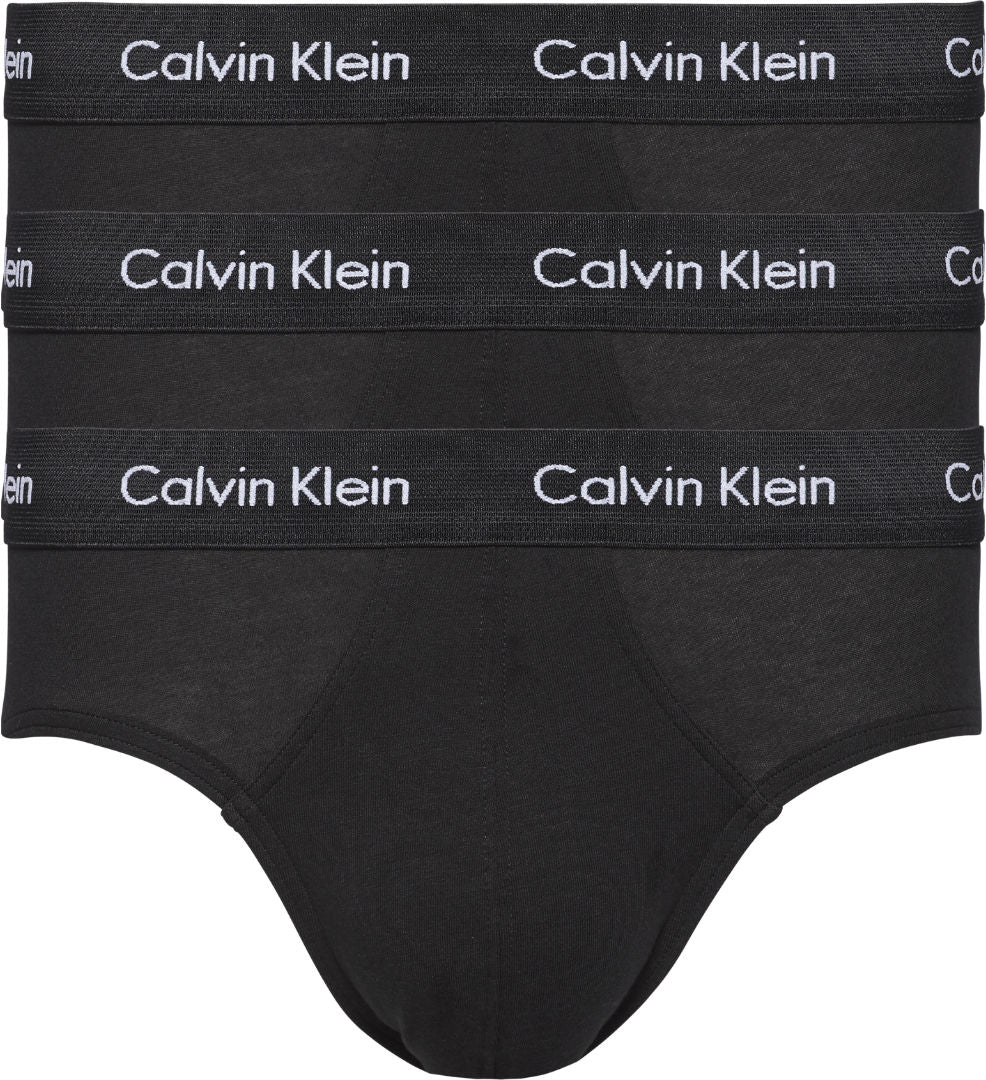 Mens Hip Brief Pants by Calvin Klein (3-Pack), 01, U2661G, Black/Black