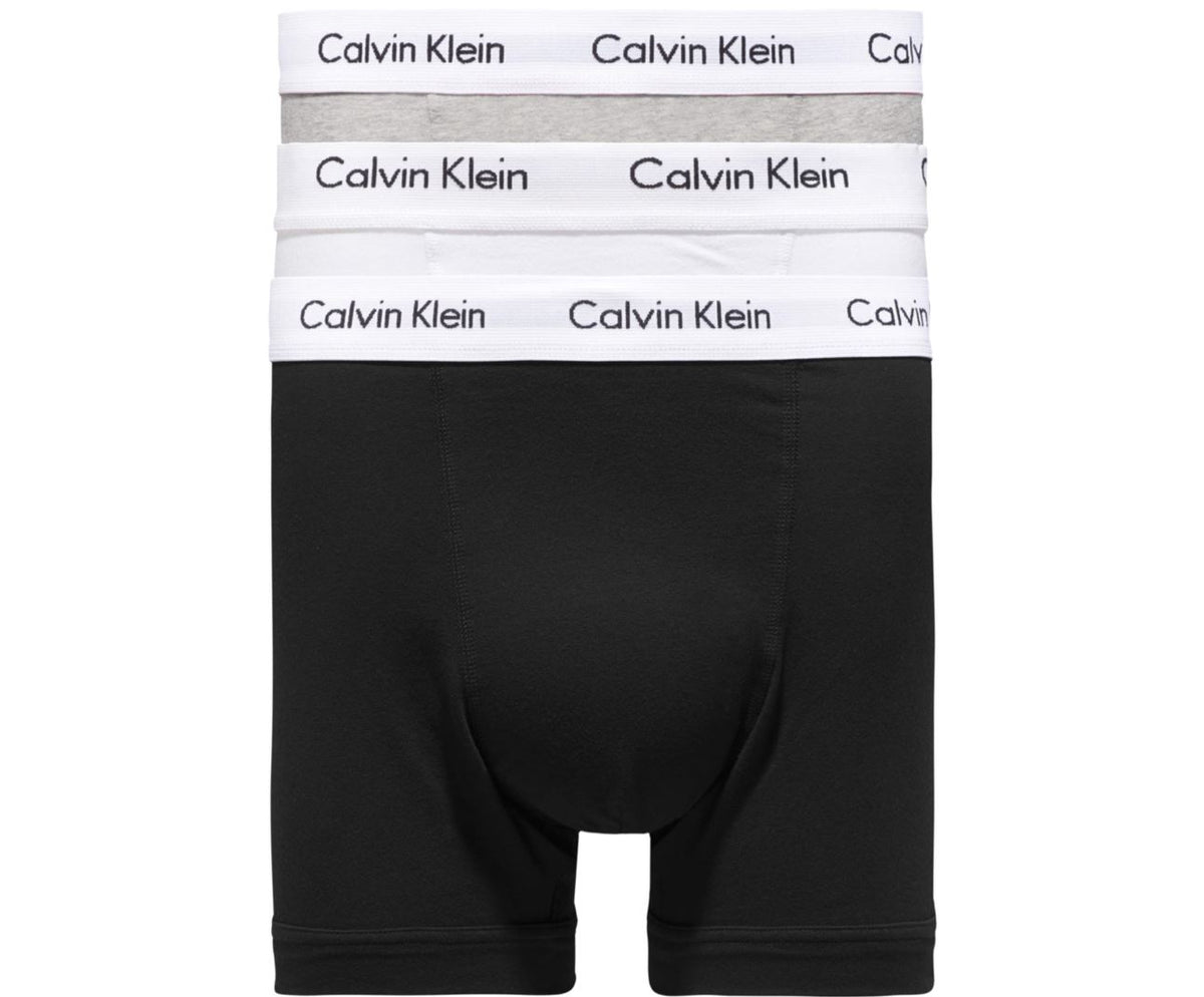 Calvin Klein Mens Classic Stretch Boxer Shorts/ Trunks (3-Pack), 01, K_U2662G, White/Black/Grey