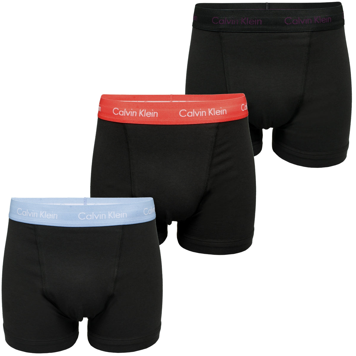 Calvin Klein Men's Cotton Stretch Boxer Shorts (3-Pack), 05, U2662G-S21, Black - Citrina/ Blue Burst/ Strawb Field