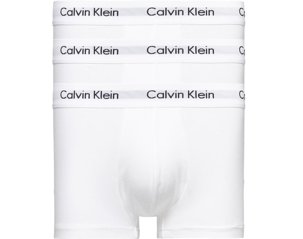 Mens Calvin Klein Boxer Shorts Low Rise Trunks 3 Pack, 01, U2664G, White