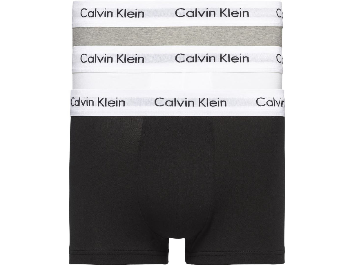 Mens Calvin Klein Boxer Shorts Low Rise Trunks 3 Pack, 01, U2664G, Black/White/Grey