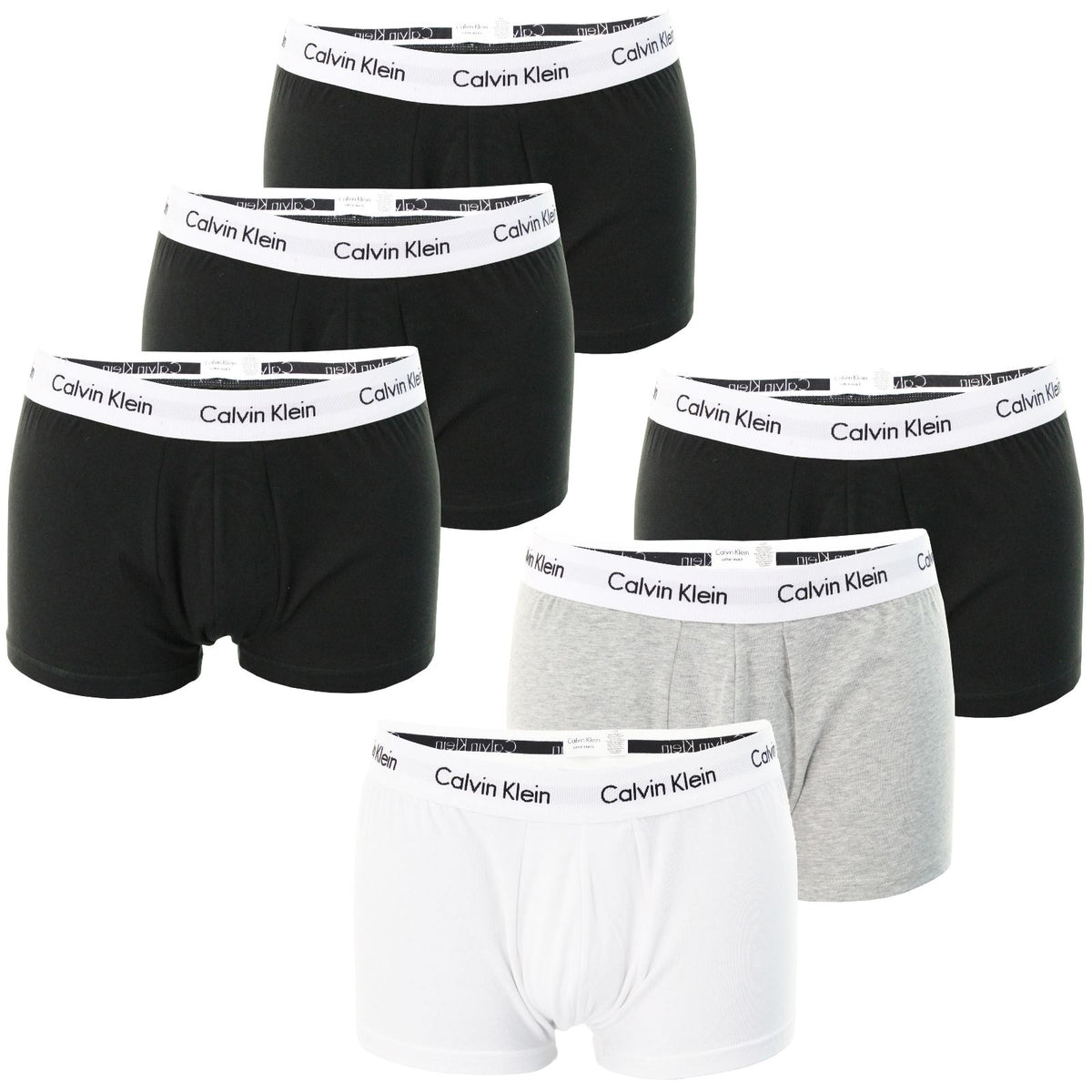 Mens Calvin Klein Boxer Shorts Low Rise Trunks 3 Pack, 01, U2664G